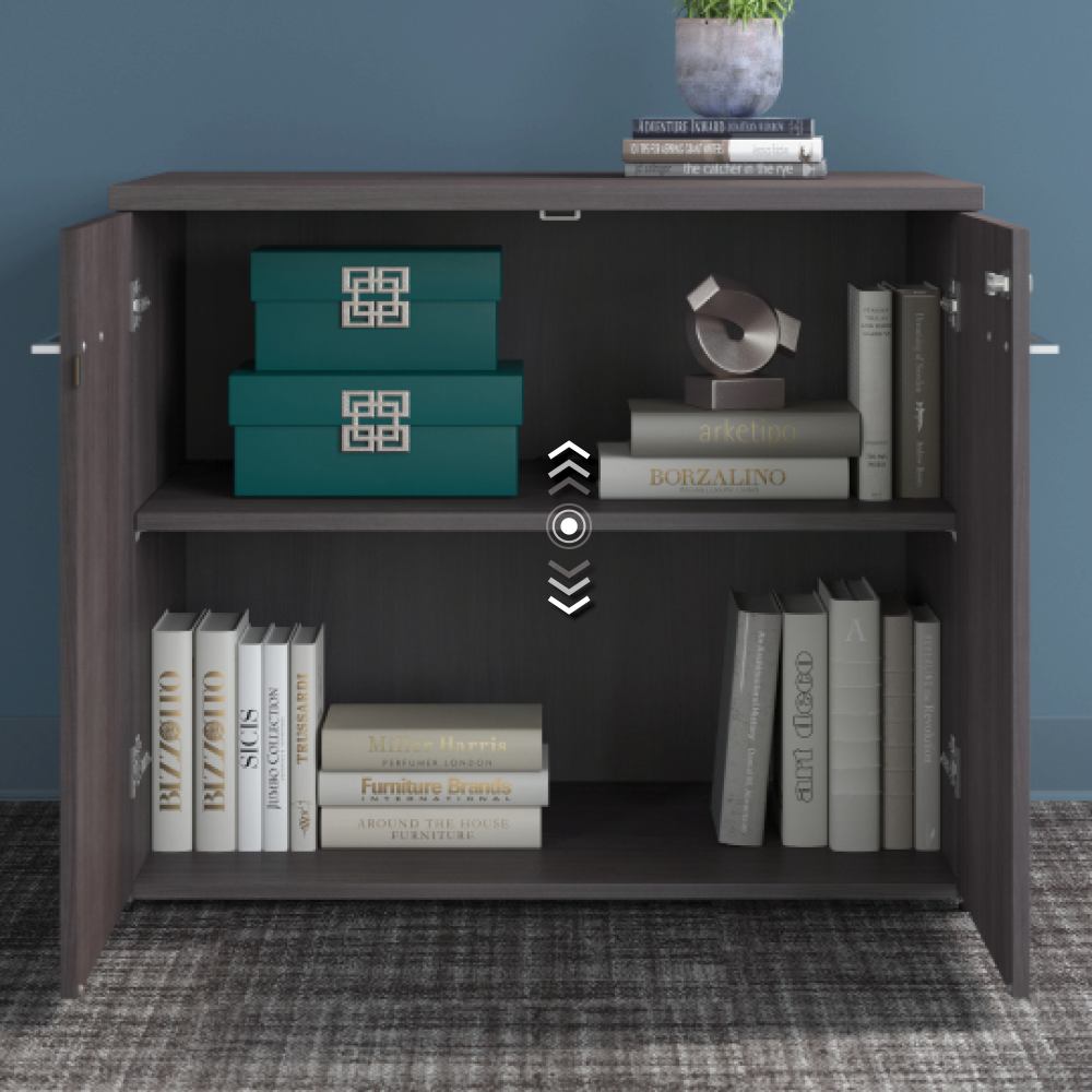 Shop Bush Business Furniture Office 500 5 Shelf Bookcase with Doors, Image 06, OFB136SG, #color_storm gray