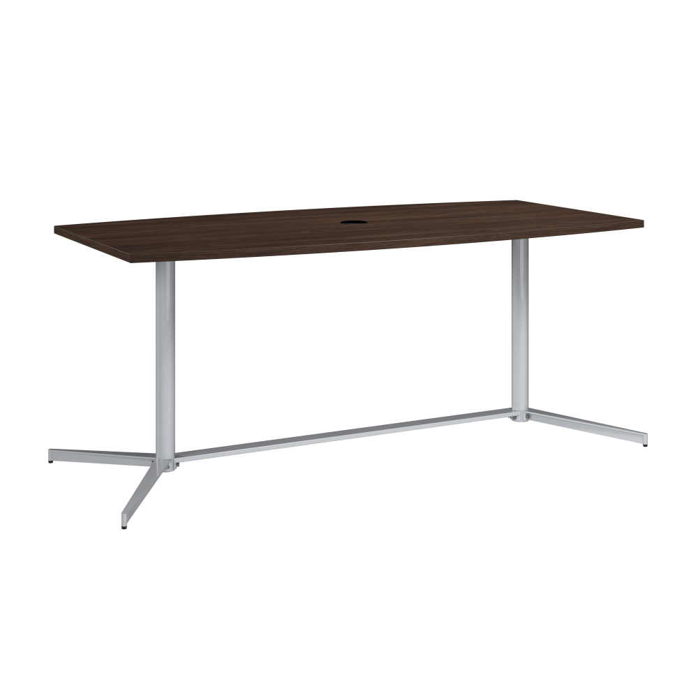 Shop Bush Business Furniture 72-inch Office Conference Table with Metal Base, Image 01, 99TBM72BWSVK, #color_black walnut/cool gray metallic