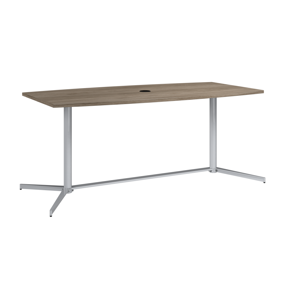 Shop Bush Business Furniture 72-inch Office Conference Table with Metal Base, Image 01, 99TBM72MHSVK, #color_modern hickory/cool gray metallic