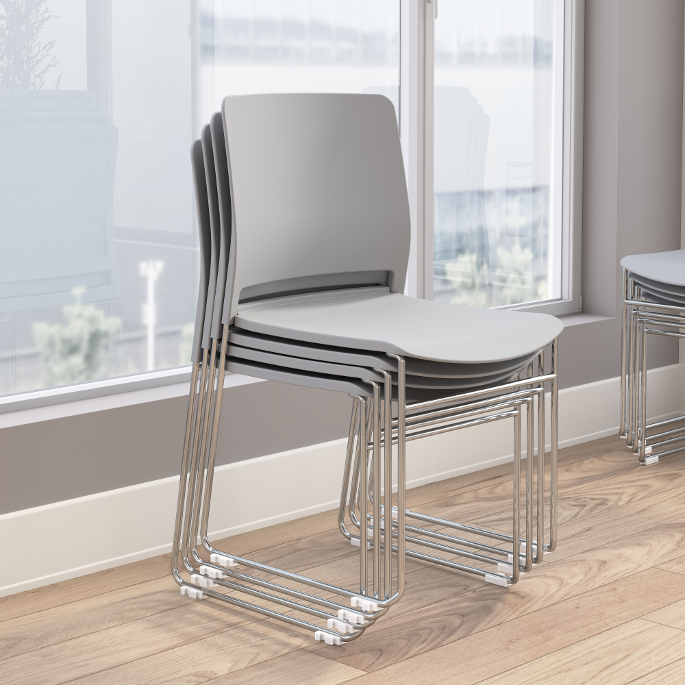 Shop Bush Business Furniture Envision Stackable Chairs - Set of 2, Image 05, CH4003LGP-03, #color_gray