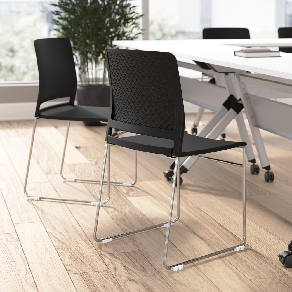 Shop Bush Business Furniture Envision Stackable Chairs - Set of 2, Image 04, CH4003BLP-03, #color_black