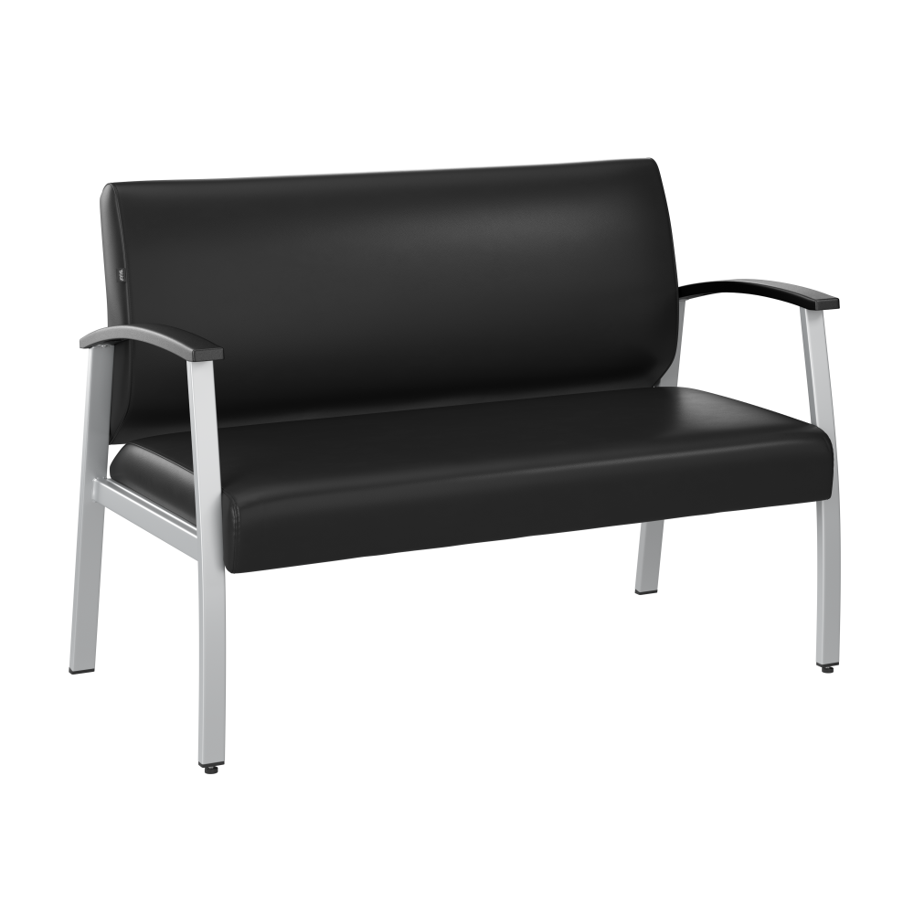 Shop Bush Business Furniture Arrive Waiting Room Loveseat with Arms, Image 01, CH3903BVL-03, #color_black vinyl