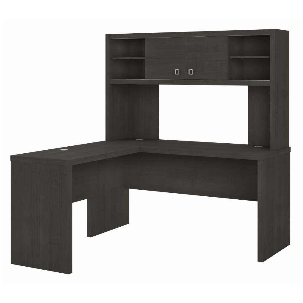 Shop Bush Business Furniture Echo L Shaped Desk with Hutch, Image 01, ECH031CM, #color_charcoal maple