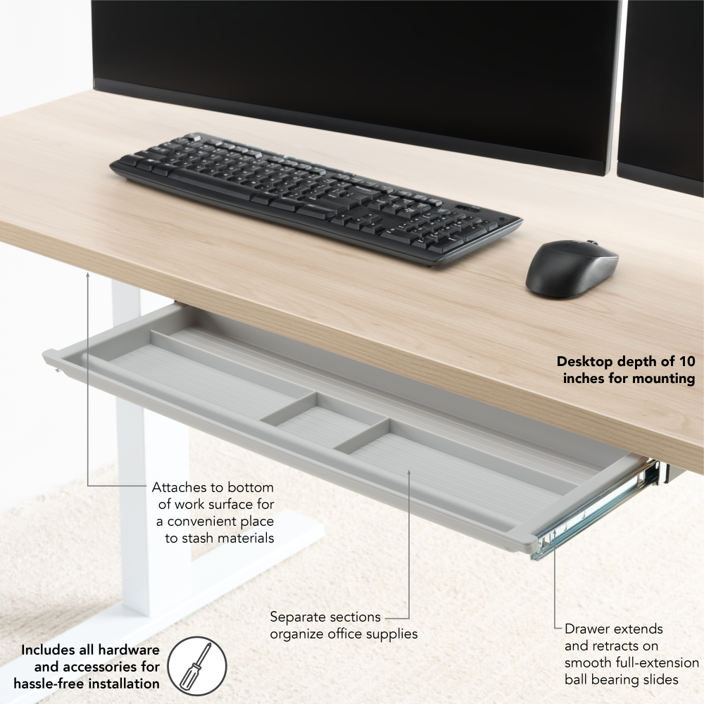 Shop Bush Business Furniture Under Desk Storage Drawer, Image 04, AC99899GR, #color_gray