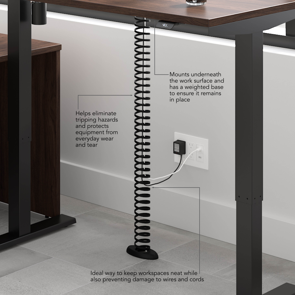 Shop Bush Business Furniture Under Desk Cable Management Coil, Image 04, AC99903BL, #color_black