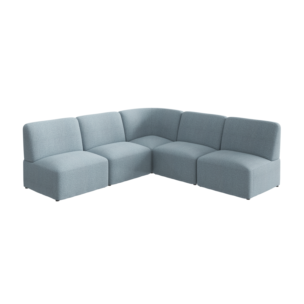 Shop Bush Business Furniture Assemble Modular 5 Seater L Shaped Sectional Lounge Sofa, Image 01, ASM004MSF, #color_mist fabric