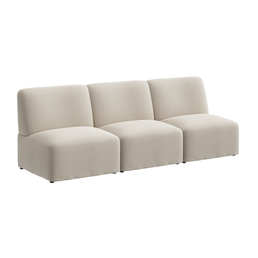 Shop Bush Business Furniture Assemble Modular 3 Seater Sectional Lounge Sofa, Image 01, ASM002OTF, #color_oat fabric