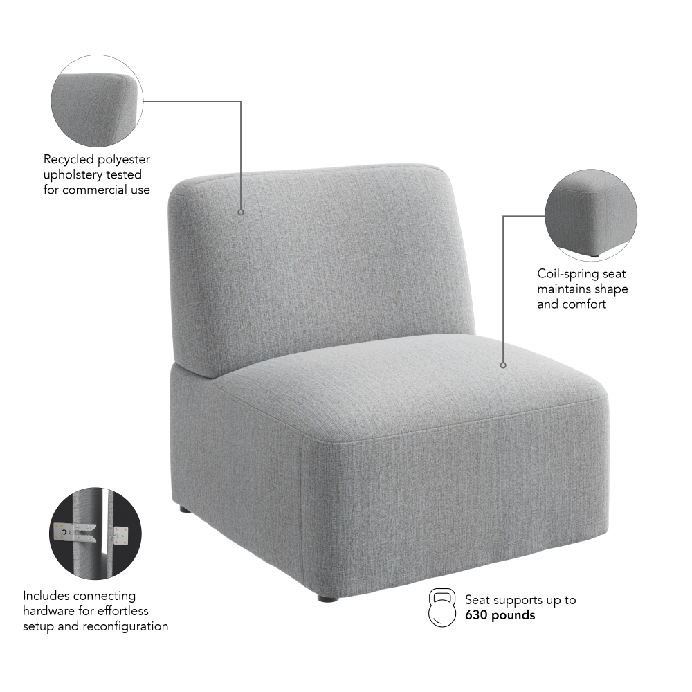 Shop Bush Business Furniture Assemble Modular Armless Lounge Chair, Image 07, ASM130FGF-03, #color_fog fabric