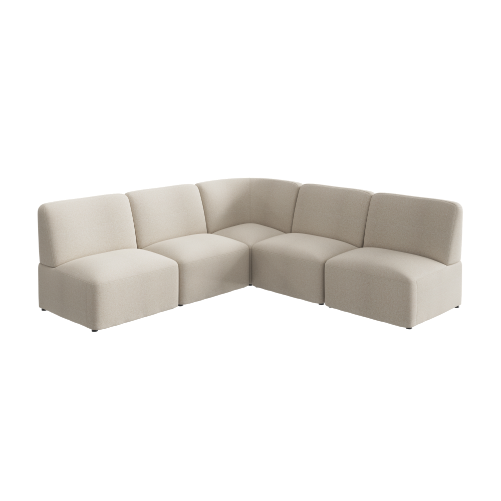 Shop Bush Business Furniture Assemble Modular 5 Seater L Shaped Sectional Lounge Sofa, Image 01, ASM004OTF, #color_oat fabric