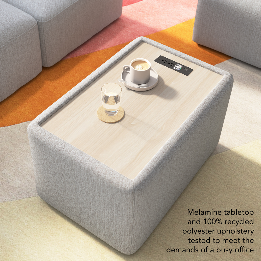 Shop Bush Business Furniture Assemble Modular Side Table with Charging Station, Image 04, ASM120FGF-03, #color_fog fabric