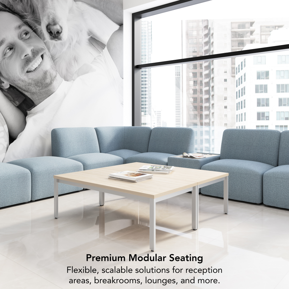 Shop Bush Business Furniture Assemble Modular 5 Seater L Shaped Sectional Lounge Sofa, Image 04, ASM004MSF, #color_mist fabric