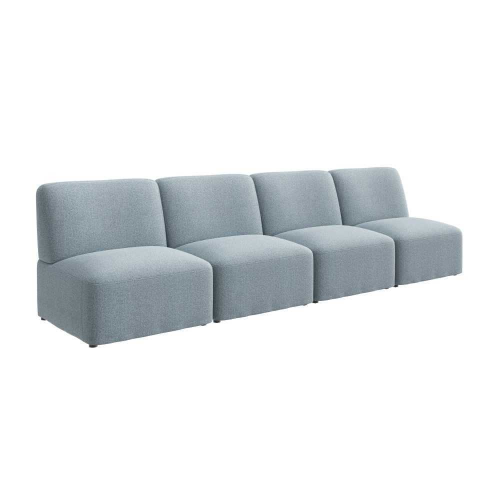 Shop Bush Business Furniture Assemble Modular 4 Seater Sectional Lounge Sofa, Image 01, ASM003MSF, #color_mist fabric