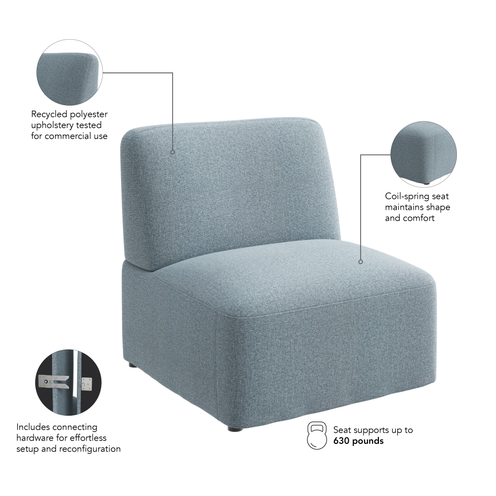Shop Bush Business Furniture Assemble Modular Armless Lounge Chair, Image 07, ASM130MSF-03, #color_mist fabric