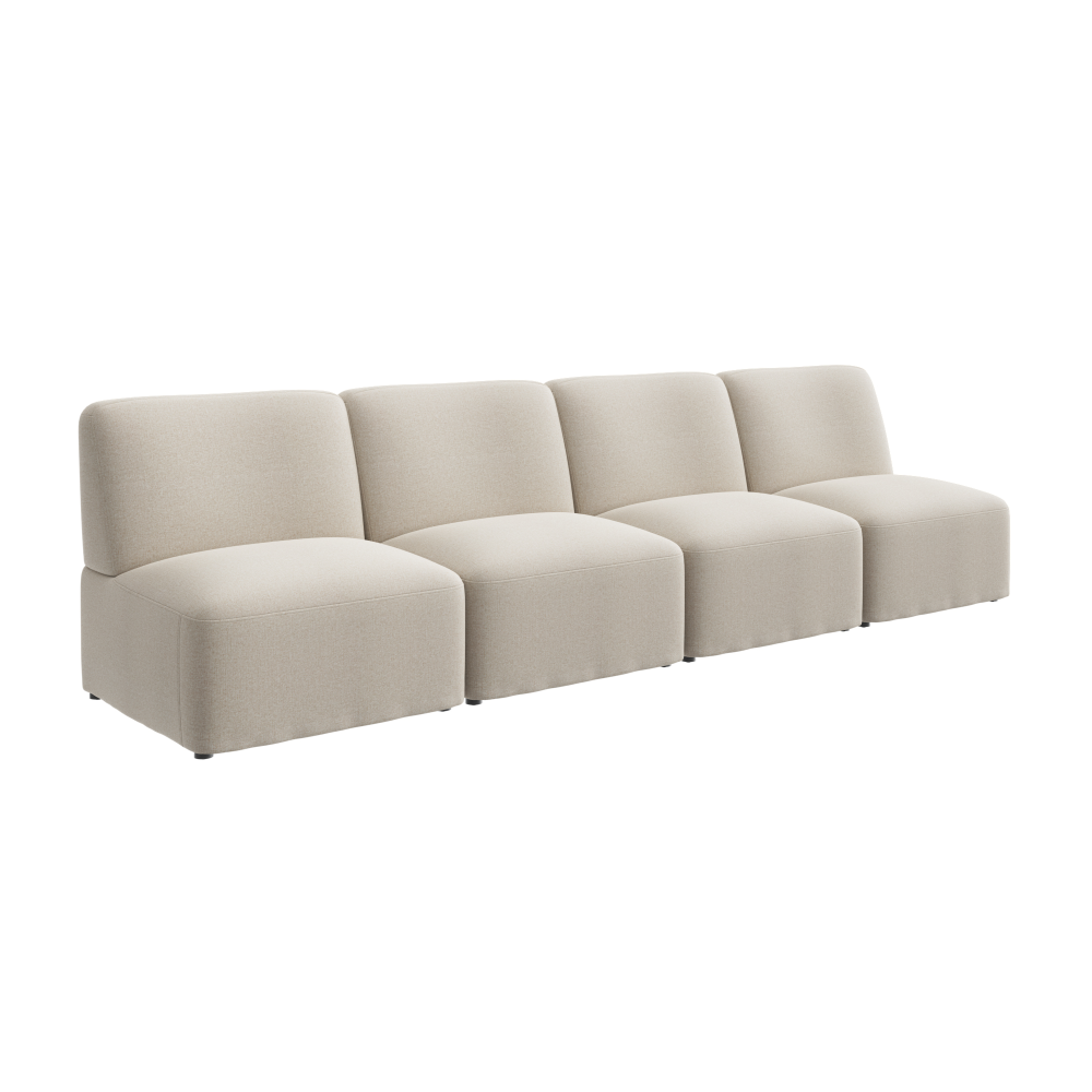 Shop Bush Business Furniture Assemble Modular 4 Seater Sectional Lounge Sofa, Image 01, ASM003OTF, #color_oat fabric