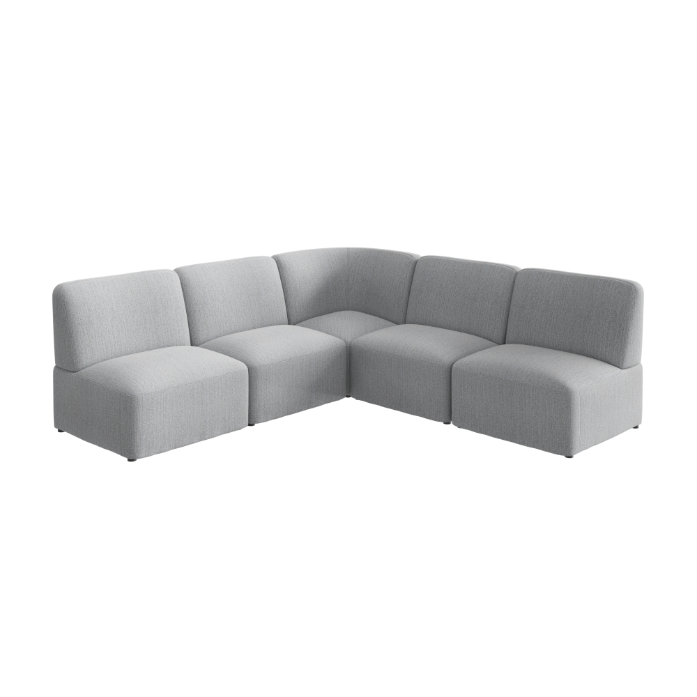 Shop Bush Business Furniture Assemble Modular 5 Seater L Shaped Sectional Lounge Sofa, Image 01, ASM004FGF, #color_fog fabric