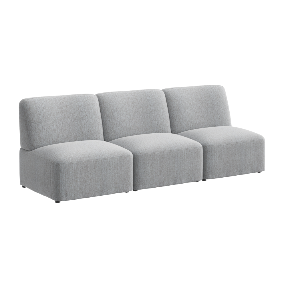 Shop Bush Business Furniture Assemble Modular 3 Seater Sectional Lounge Sofa, Image 01, ASM002FGF, #color_fog fabric