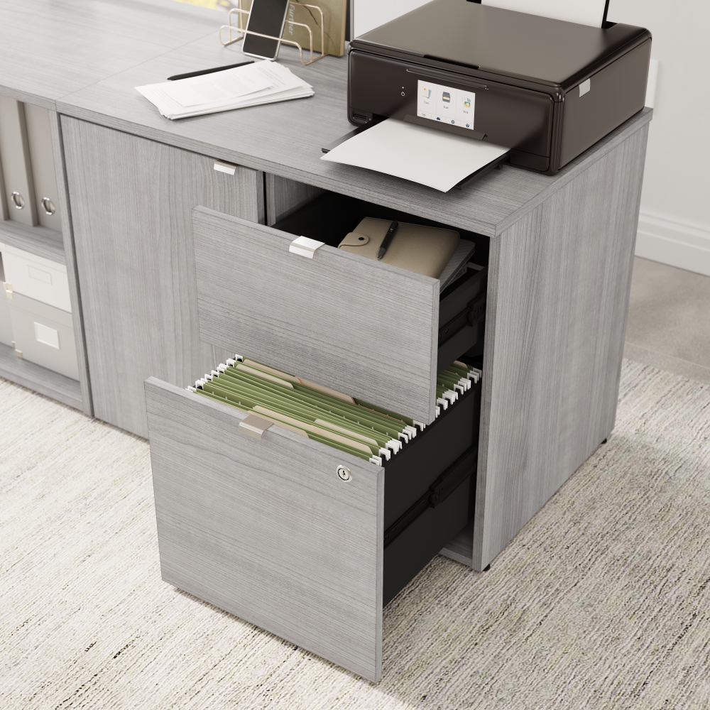 Shop Bush Business Furniture Stratus 30W Office Storage Cabinet with Drawers, Image 04, SUS130PG, #color_platinum gray