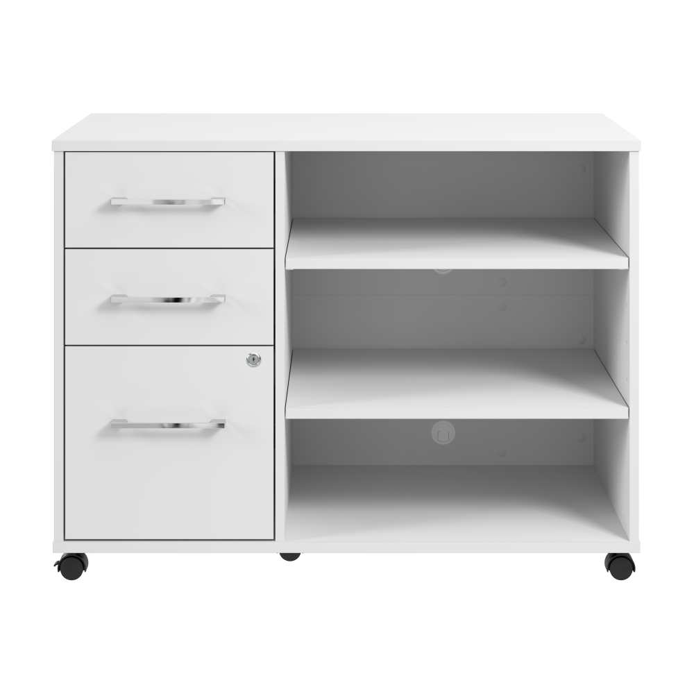 Shop Bush Business Furniture Hustle Office Storage Cabinet with Wheels, Image 03, HUF140WH, #color_white
