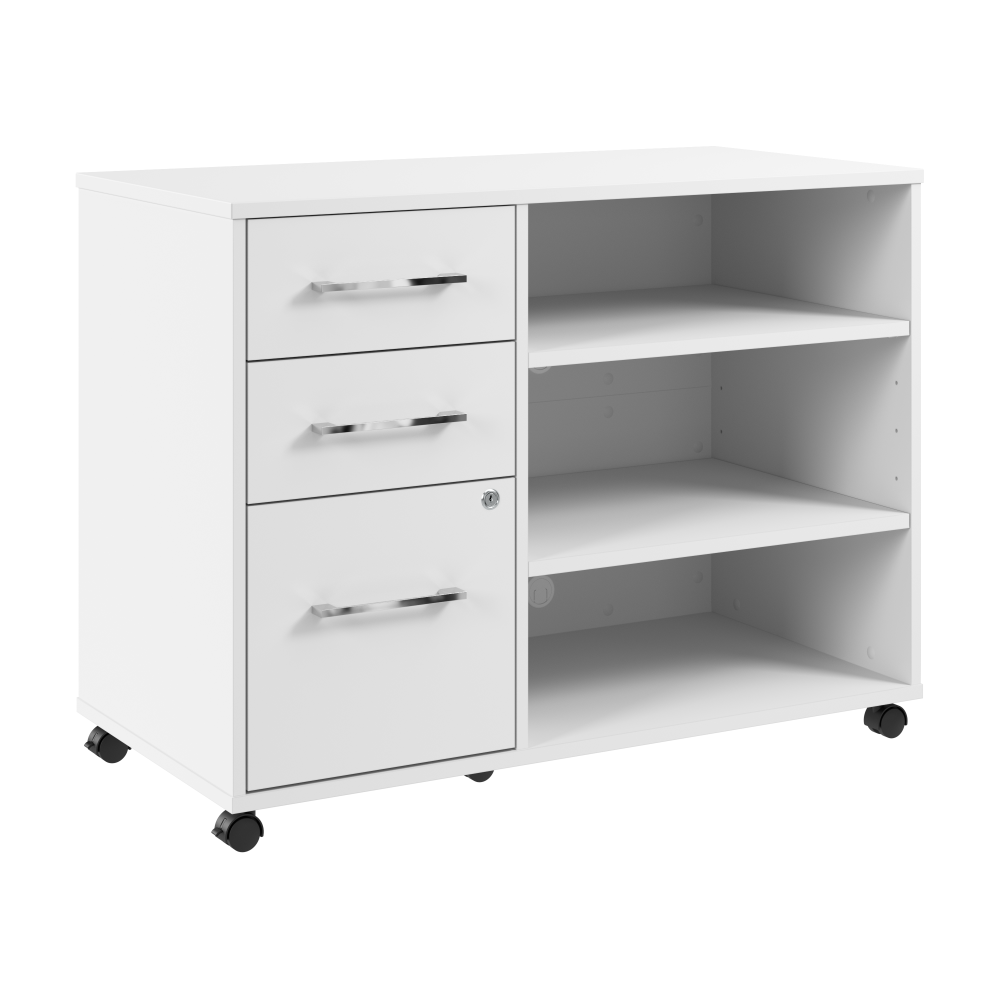 Shop Bush Business Furniture Hustle Office Storage Cabinet with Wheels, Image 01, HUF140WH, #color_white