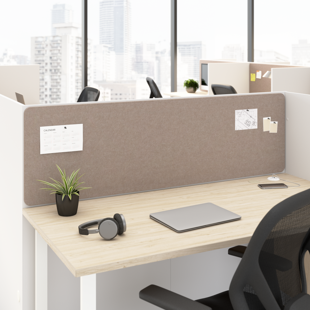 Shop Bush Business Furniture Hustle Tackboard for 60-inch Cubicle Desk, Image 02, HUP158WB-03, #color_warm beige