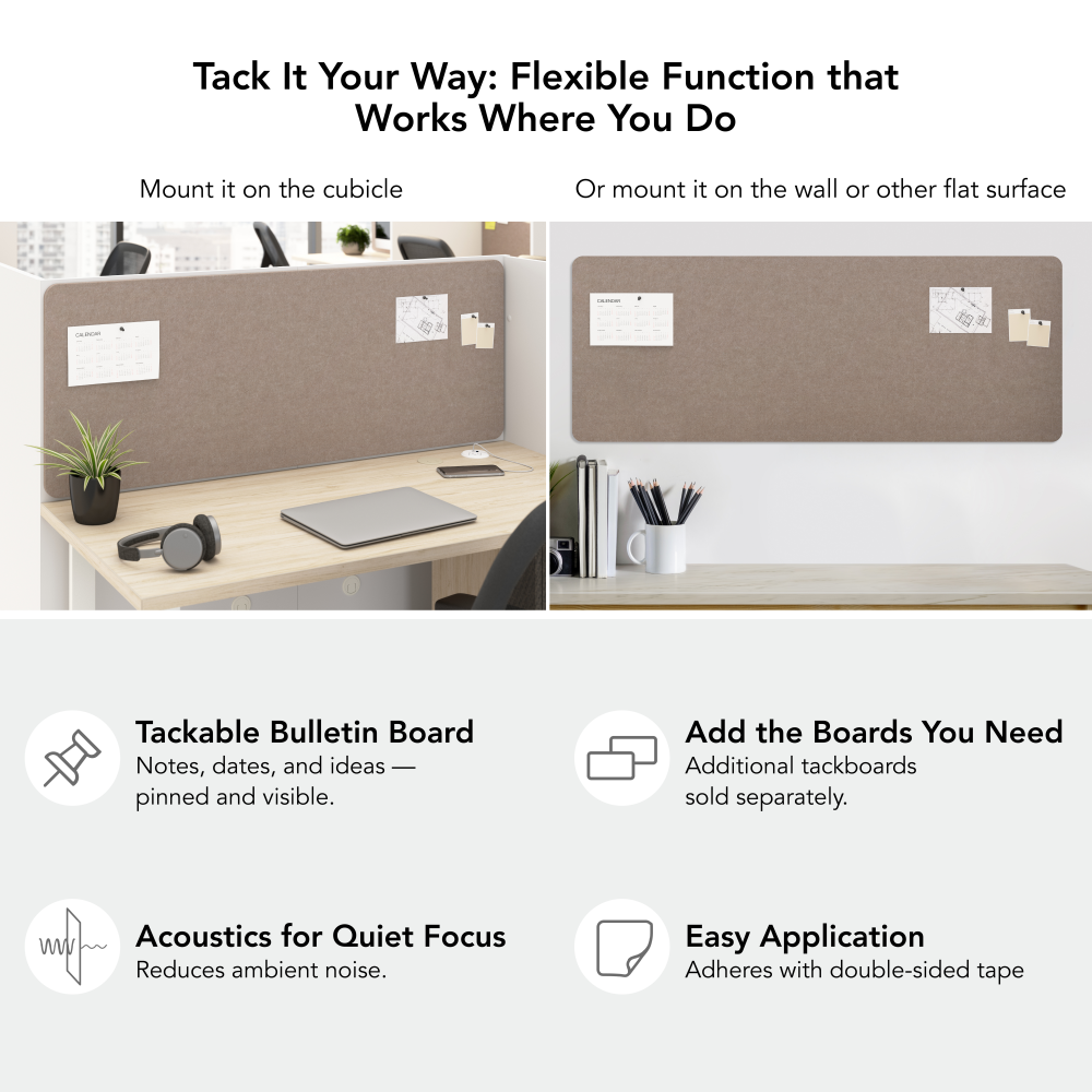 Shop Bush Business Furniture Hustle Tackboard for 60-inch Cubicle Desk, Image 06, HUP158WB-03, #color_warm beige