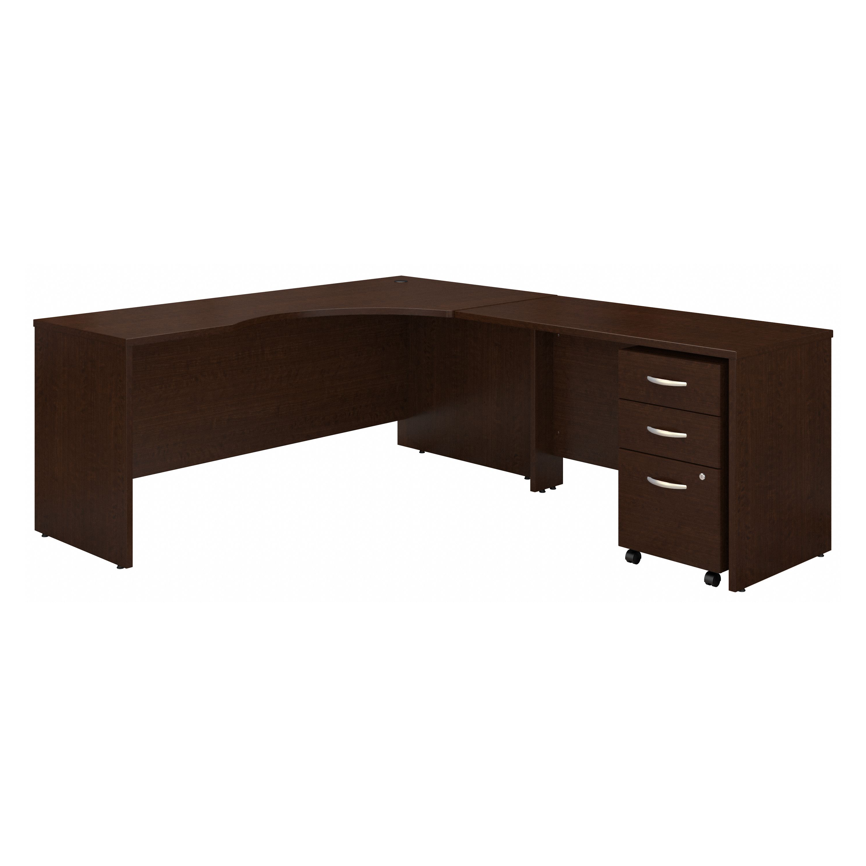 Shop Bush Business Furniture Series C 72W Right Handed Corner Desk with 48W Return and Mobile File Cabinet 02 SRC085MRSU #color_mocha cherry