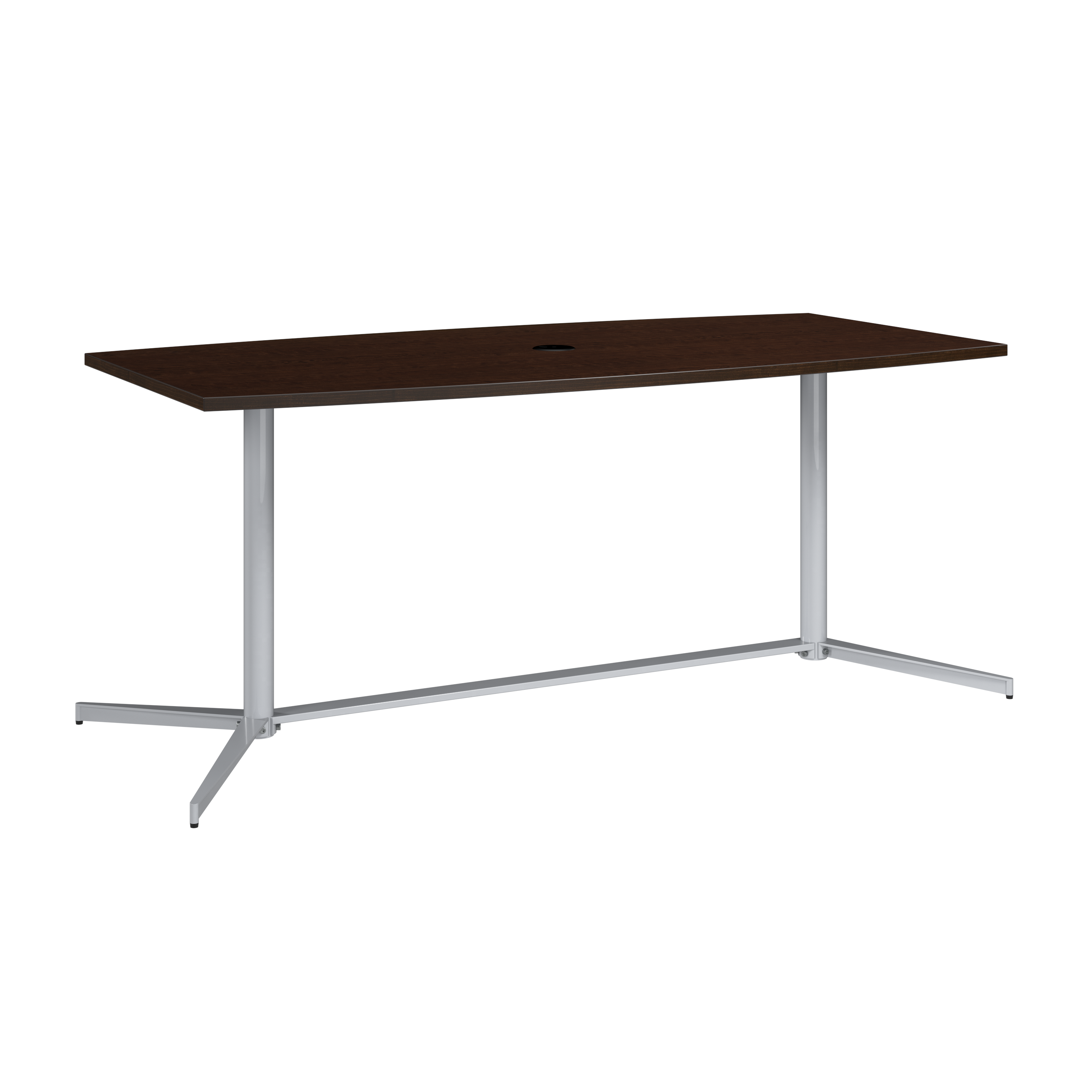 Shop 72-inch Office Conference Table with Metal Base 99TBM72MRSVK 1 #color_mocha cherry/cool gray metallic