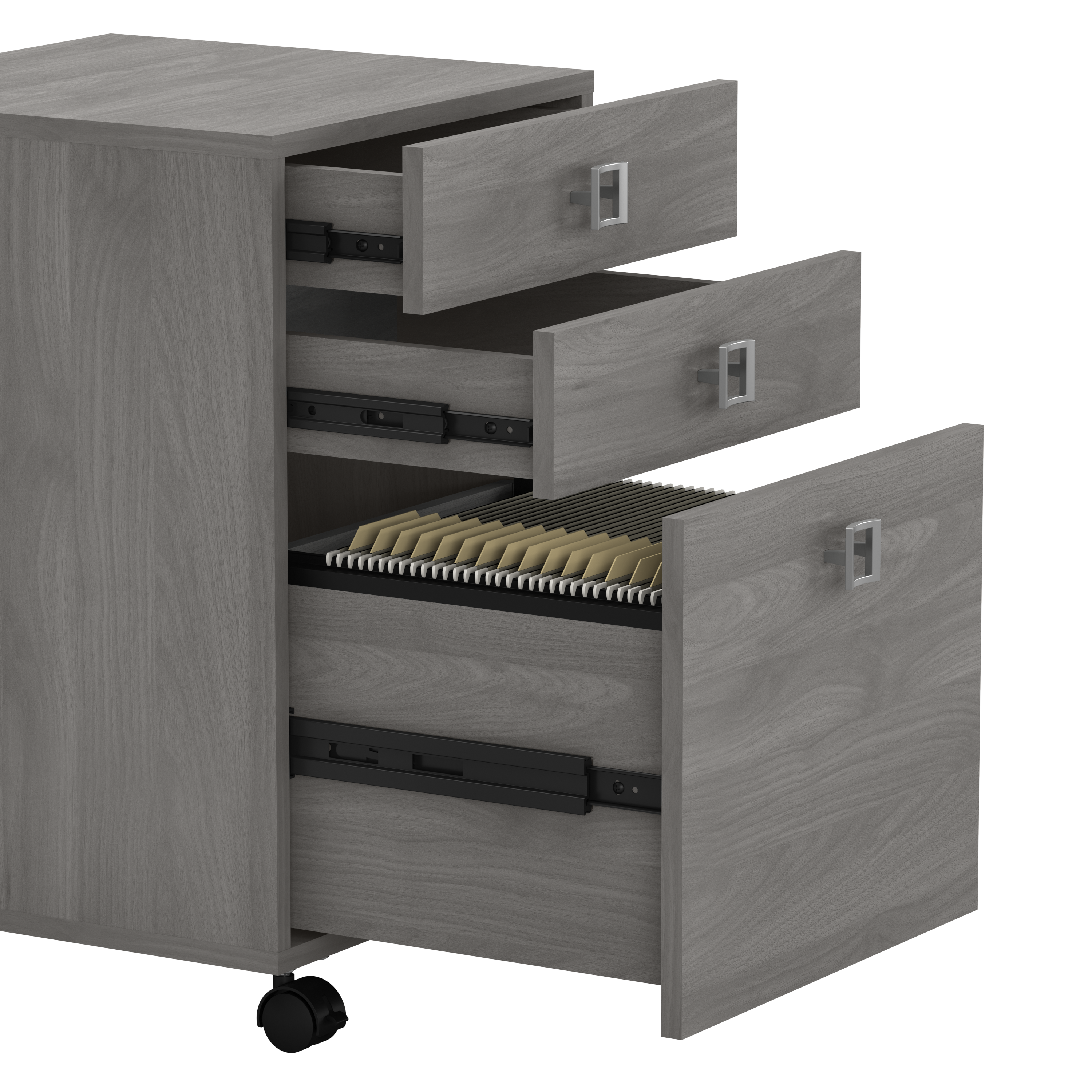 Shop Bush Business Furniture Echo 72W Computer Desk with Hutch and 3 Drawer Mobile File Cabinet 07 ECH048MG #color_modern gray
