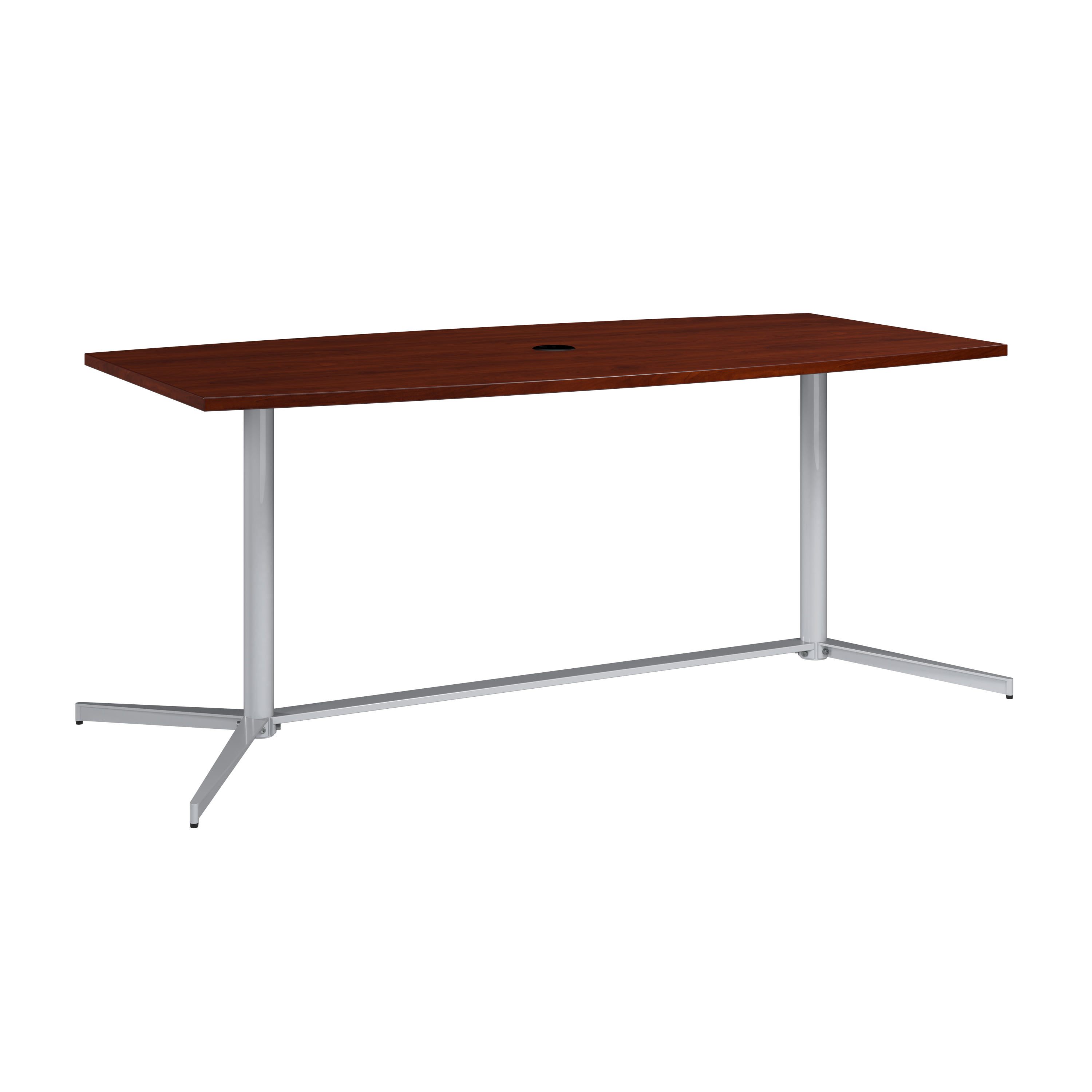 Shop 72-inch Office Conference Table with Metal Base 99TBM72HCSVK 1 #color_hansen cherry/cool gray metallic