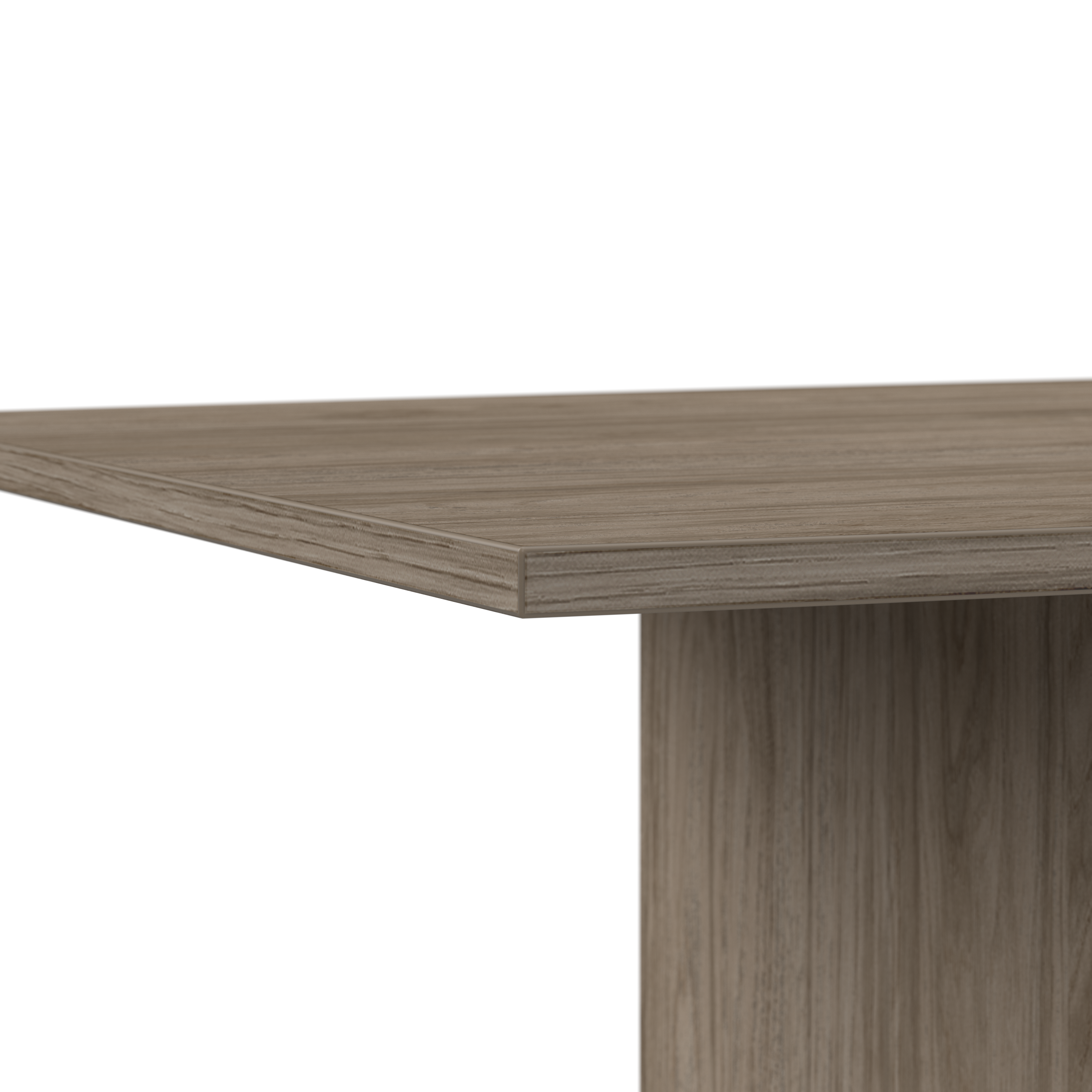 Shop Bush Business Furniture 72W x 36D Boat Shaped Conference Table with Wood Base 08 99TB7236MH #color_modern hickory