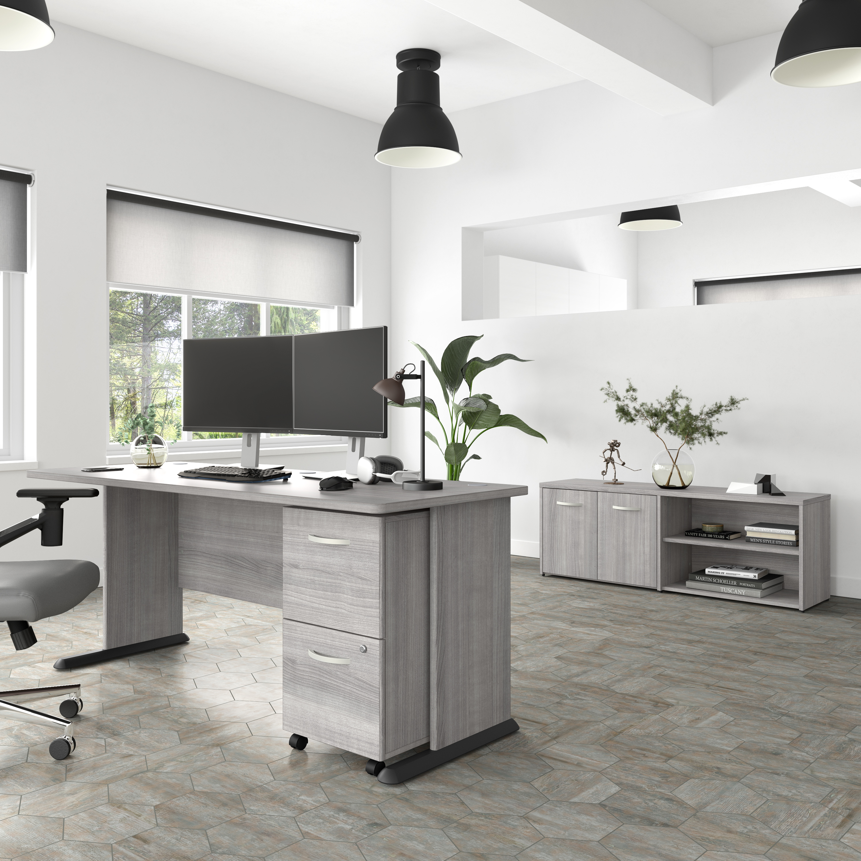 Shop Bush Business Furniture Studio A 72W Computer Desk 05 SDD172PG #color_platinum gray