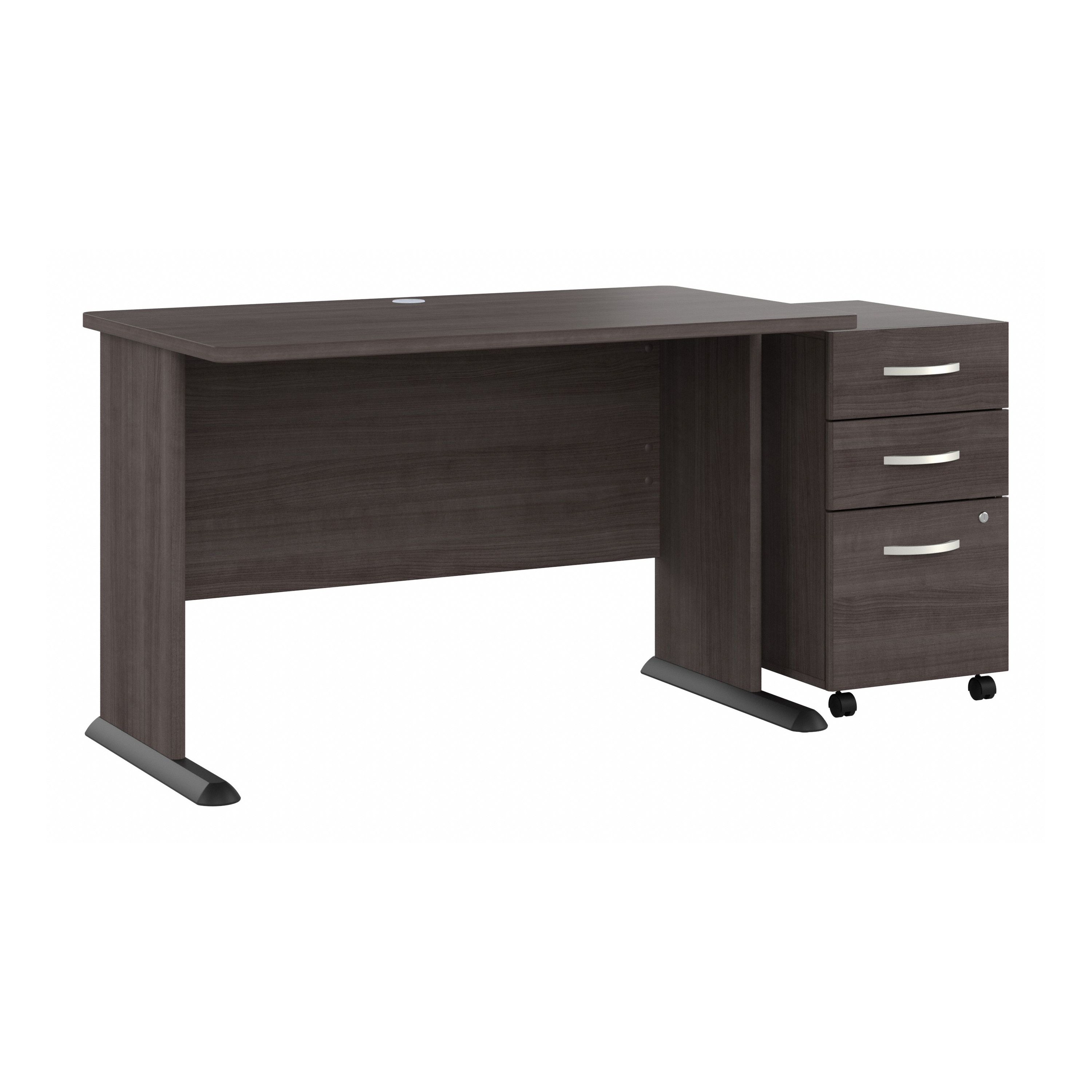 Shop Bush Business Furniture Studio A 48W Computer Desk with 3 Drawer Mobile File Cabinet 02 STA001SGSU #color_storm gray