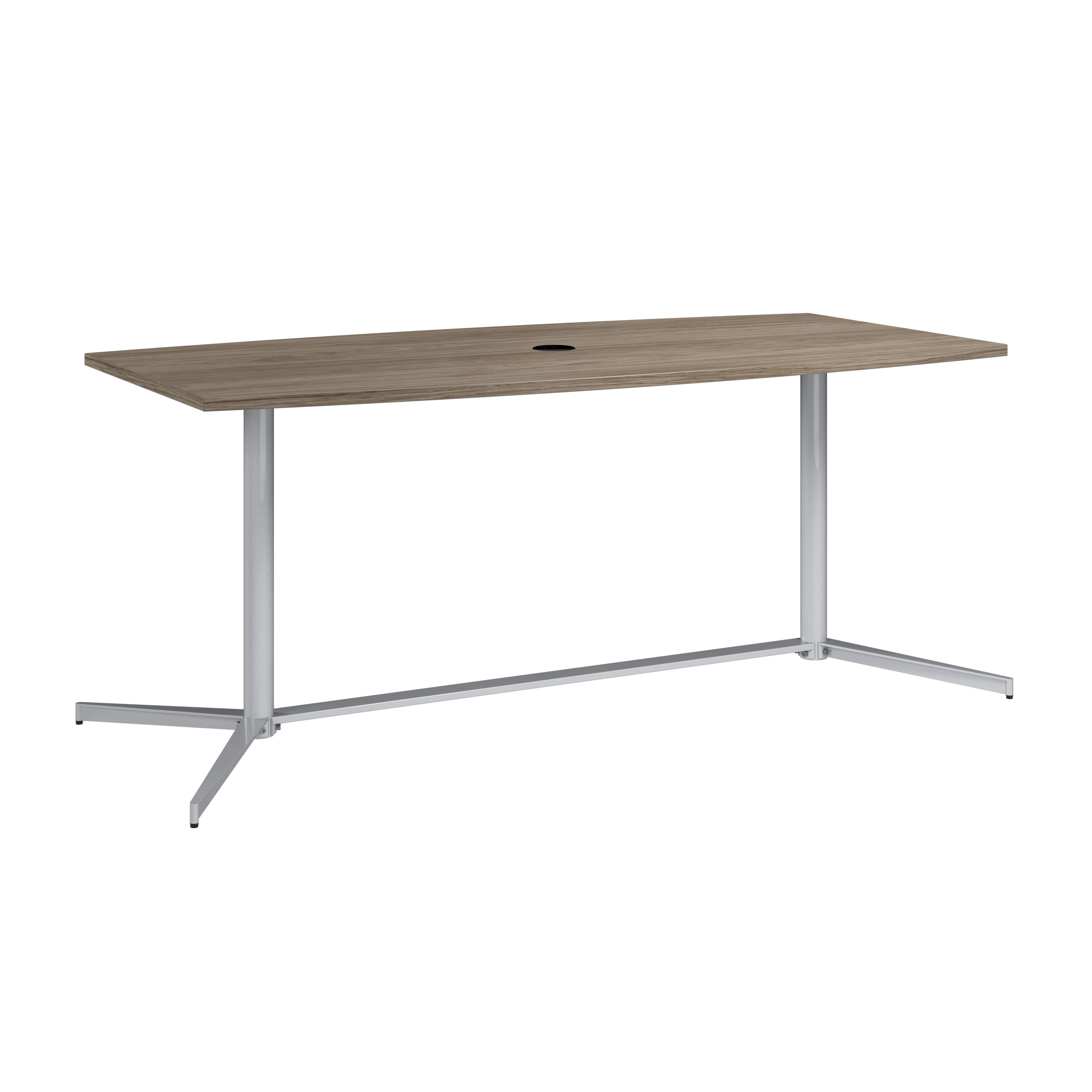 Shop 72-inch Office Conference Table with Metal Base 99TBM72MHSVK 1 #color_modern hickory/cool gray metallic