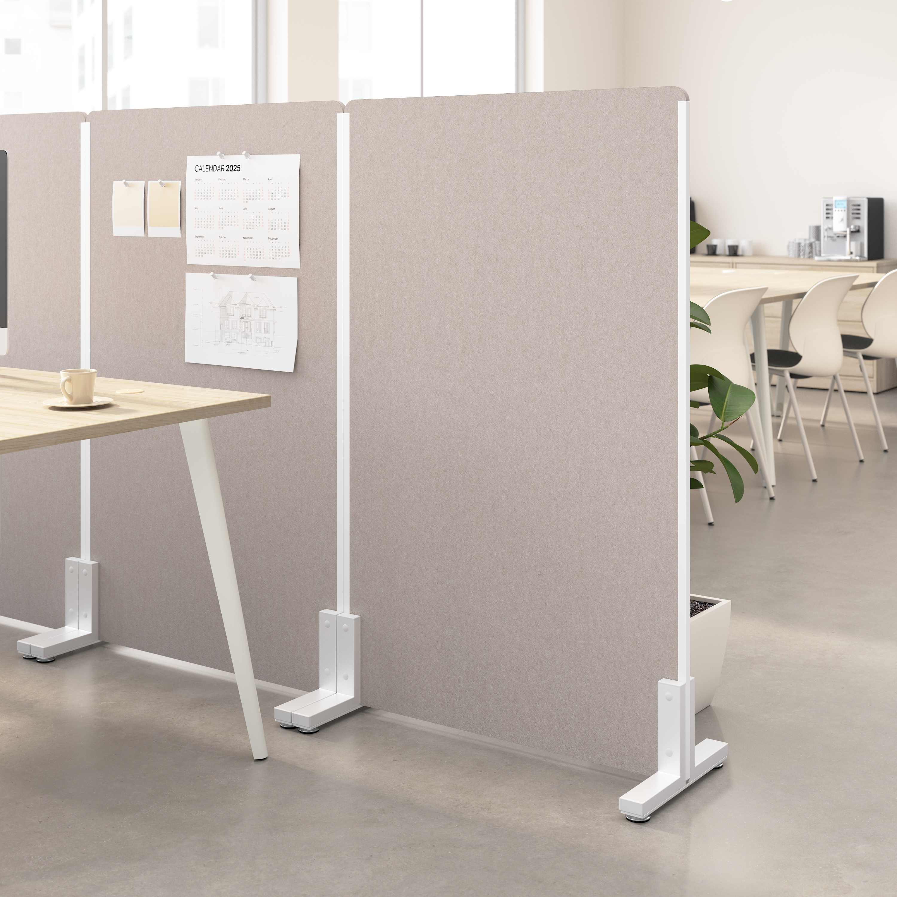 Shop Bush Business Furniture 34W x 55H Freestanding Privacy Screen 01 PSP134WB-03 #color_warm beige
