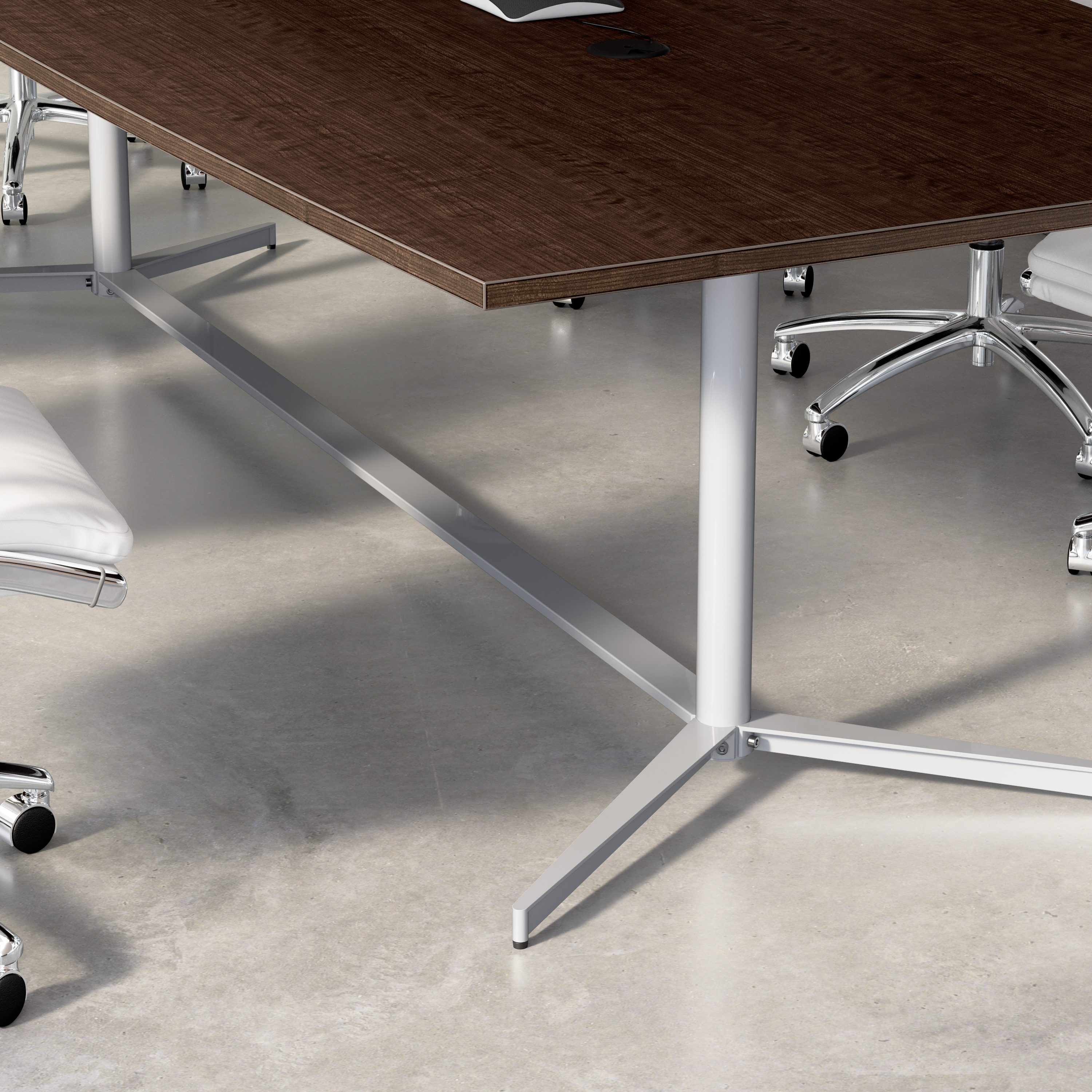 Shop 72-inch Office Conference Table with Metal Base 99TBM72MRSVK 4 #color_mocha cherry/cool gray metallic