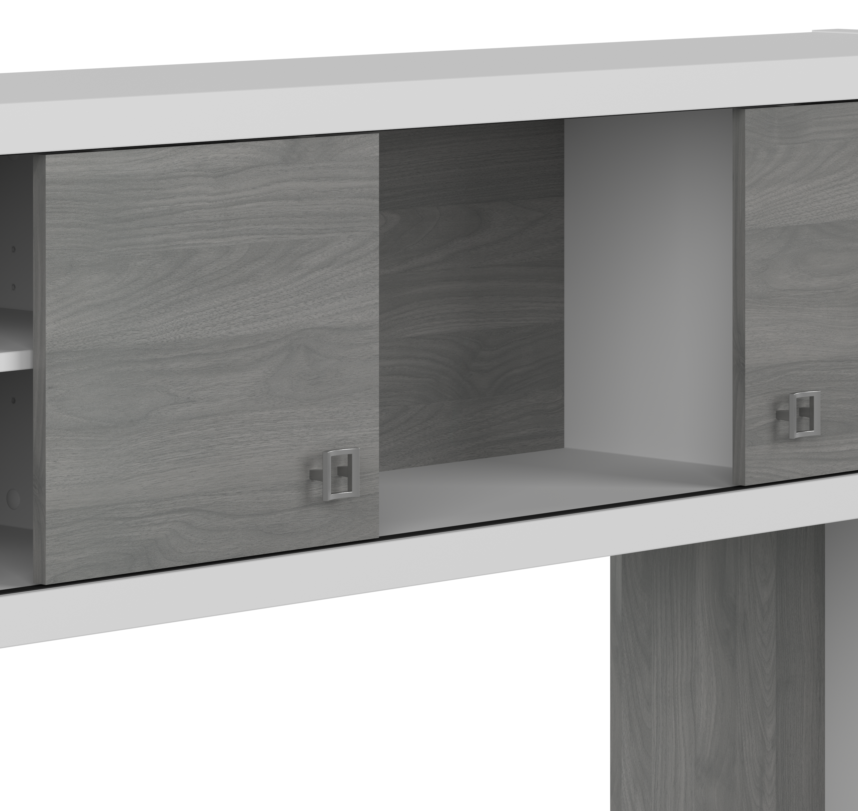 Shop Bush Business Furniture Echo 72W Computer Desk with Hutch and 3 Drawer Mobile File Cabinet 08 ECH048WHMG #color_pure white/modern gray