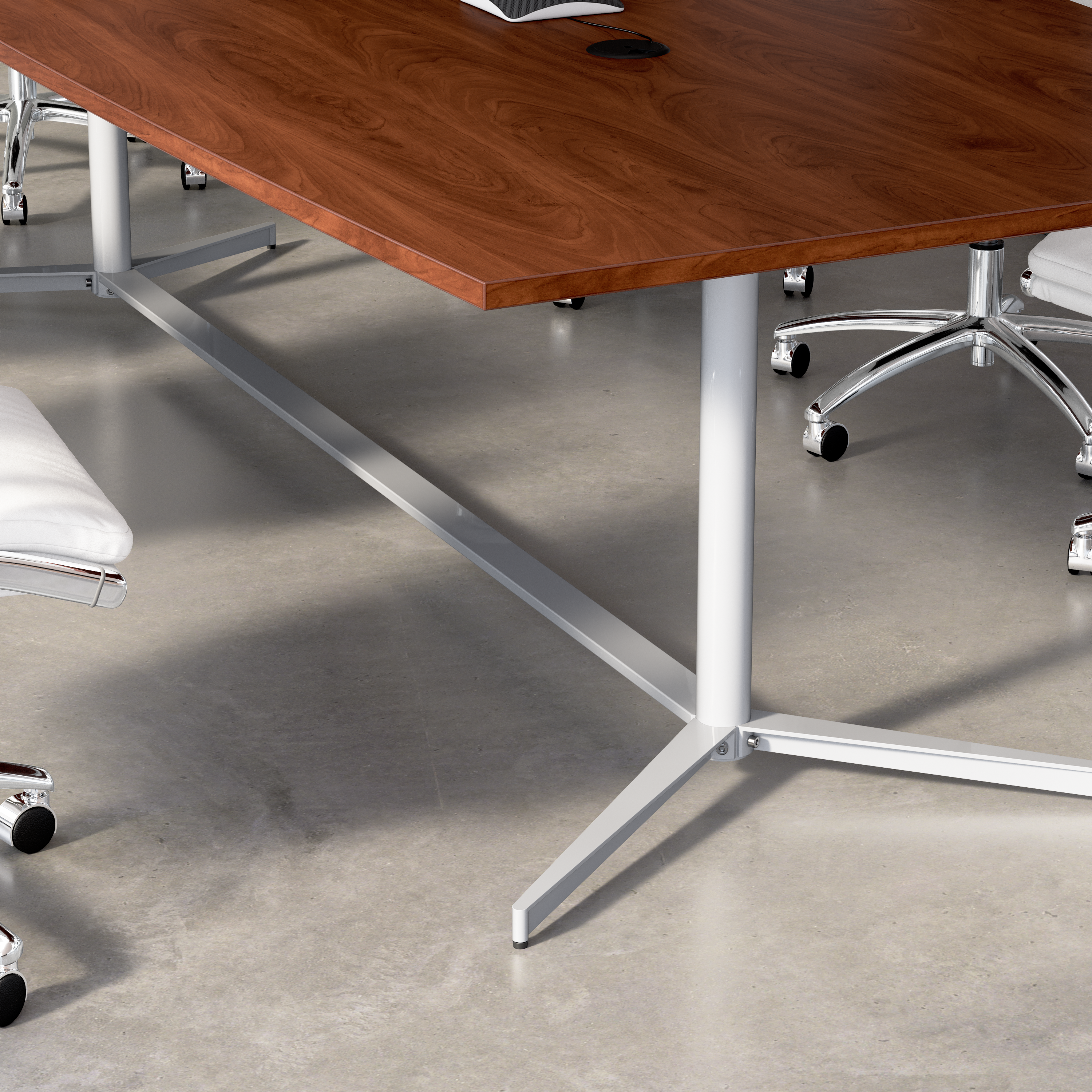 Shop 72-inch Office Conference Table with Metal Base 99TBM72HCSVK 4 #color_hansen cherry/cool gray metallic