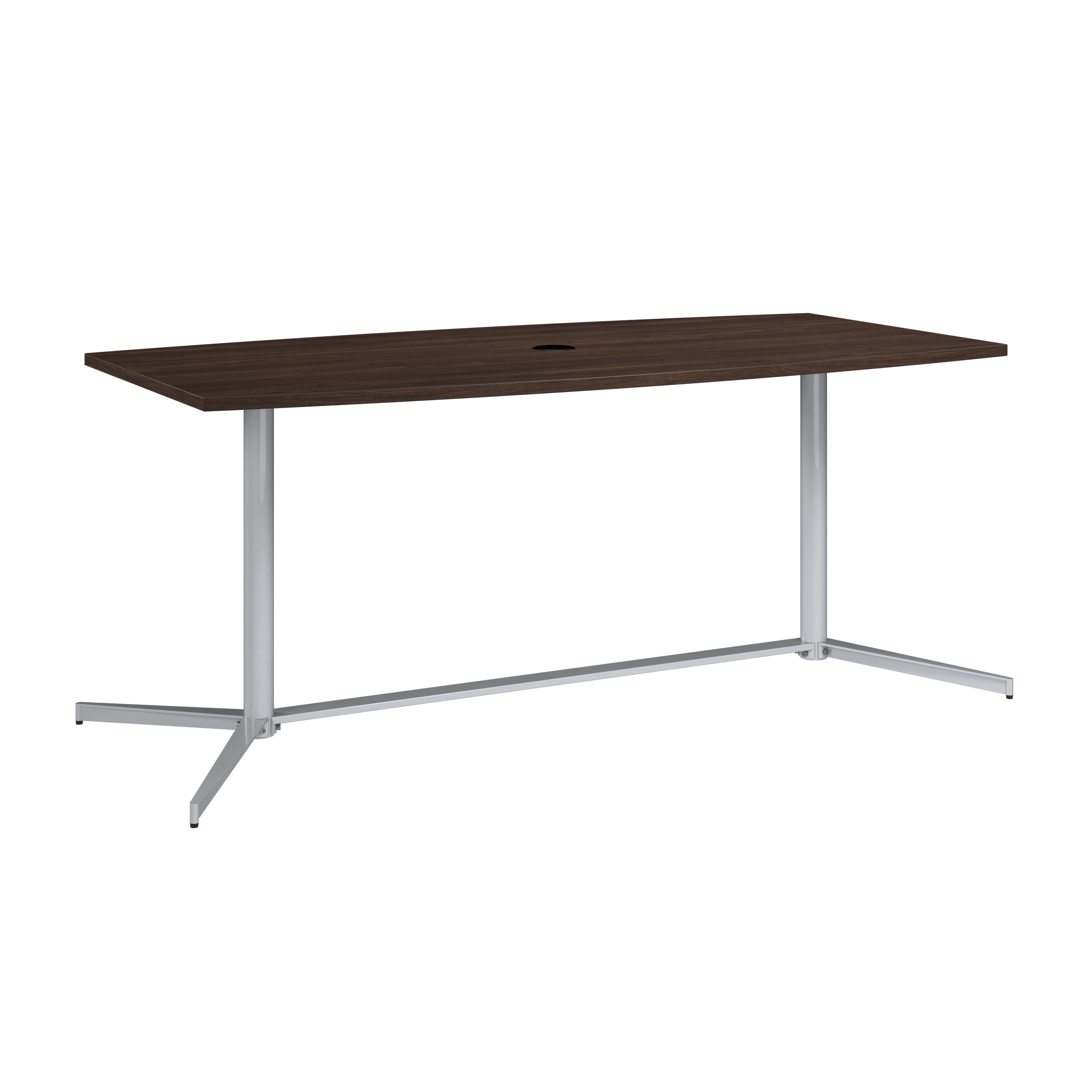 Shop 72-inch Office Conference Table with Metal Base 99TBM72BWSVK 1 #color_black walnut/cool gray metallic