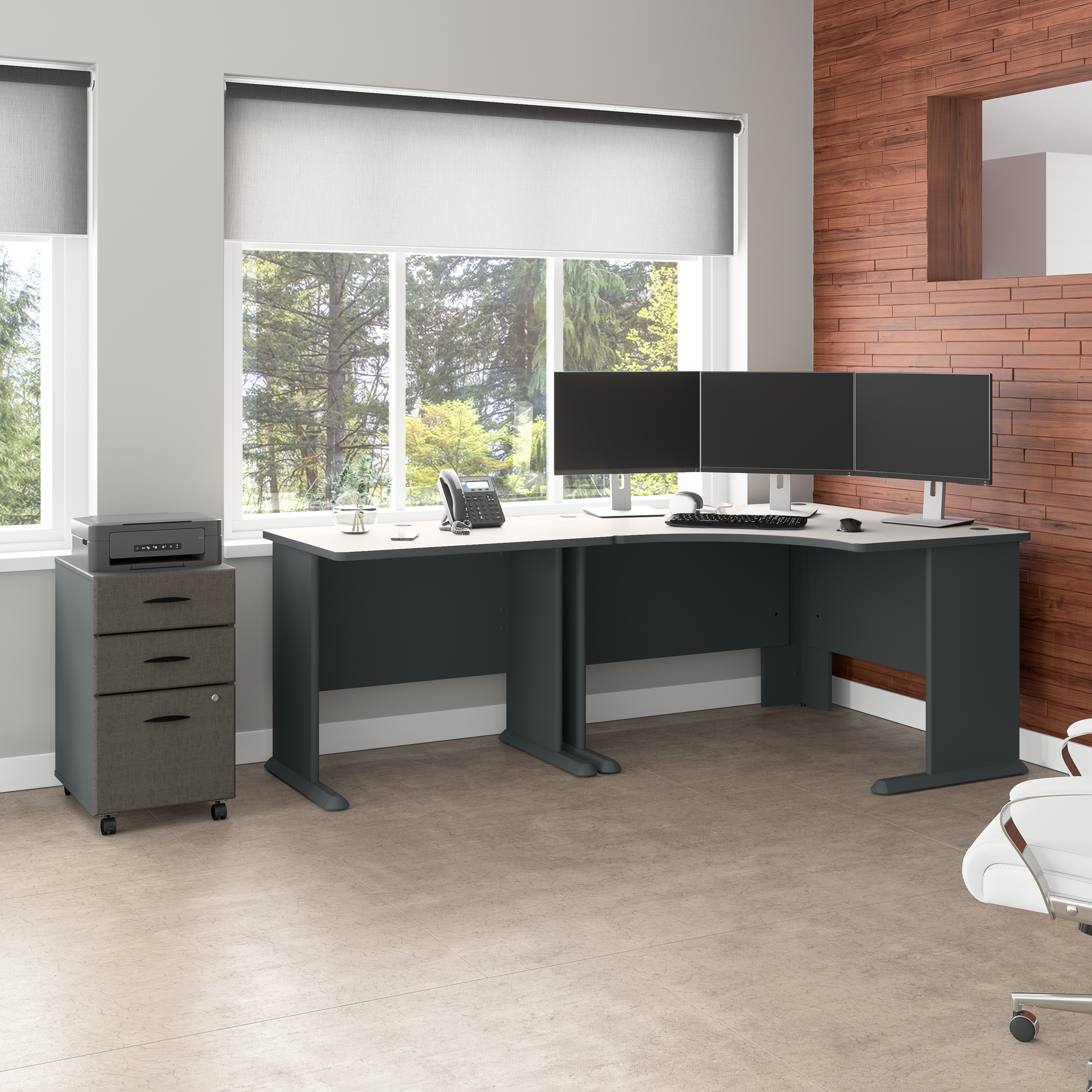 Shop Bush Business Furniture Series A 36W Desk 05 WC8436A #color_slate/white spectrum