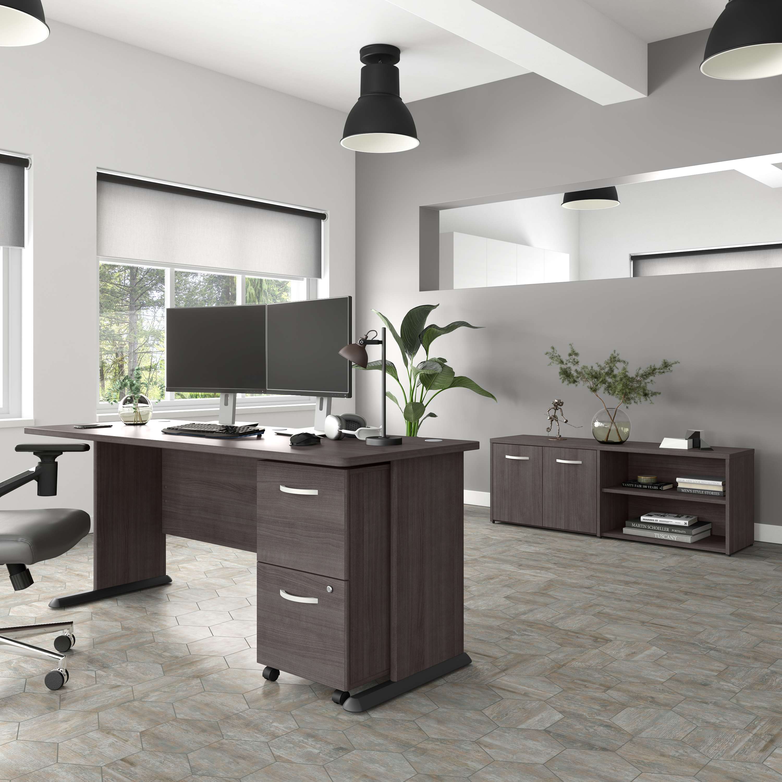Shop Bush Business Furniture Studio A 72W Computer Desk 05 SDD172SG #color_storm gray