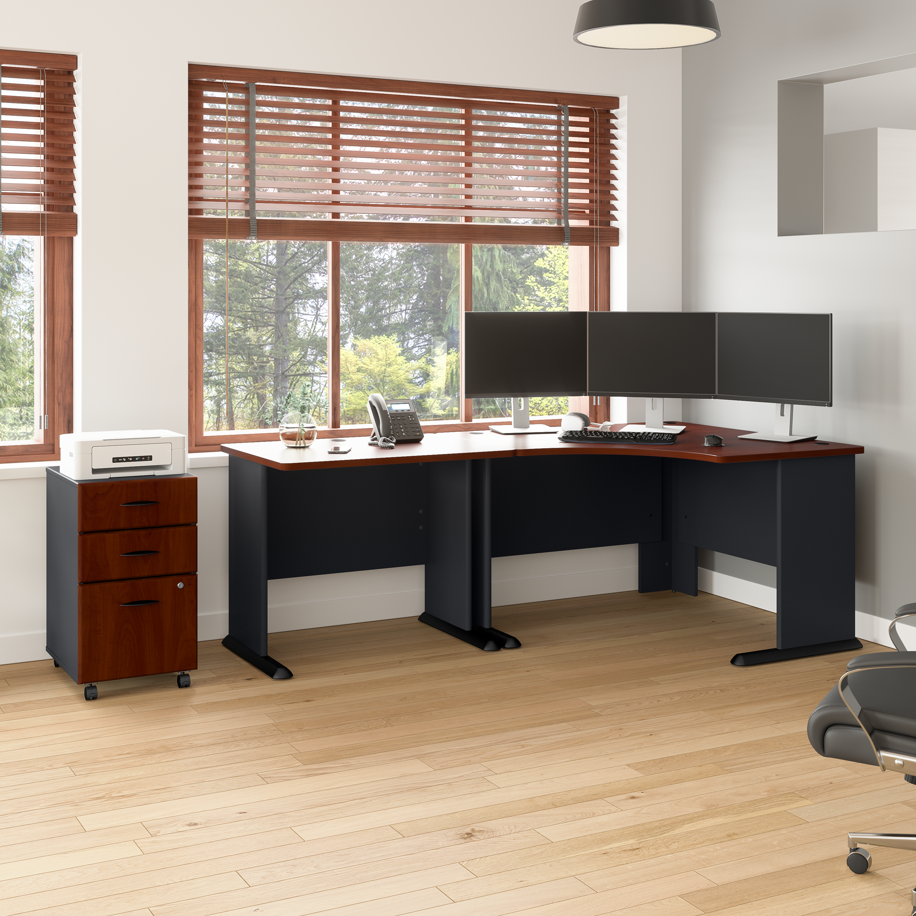 Shop Bush Business Furniture Series A 36W Desk 05 WC90436A #color_hansen cherry/galaxy