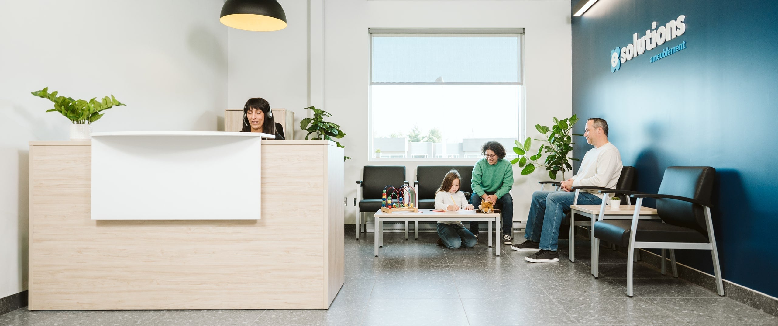 Customers seating in the waiting room