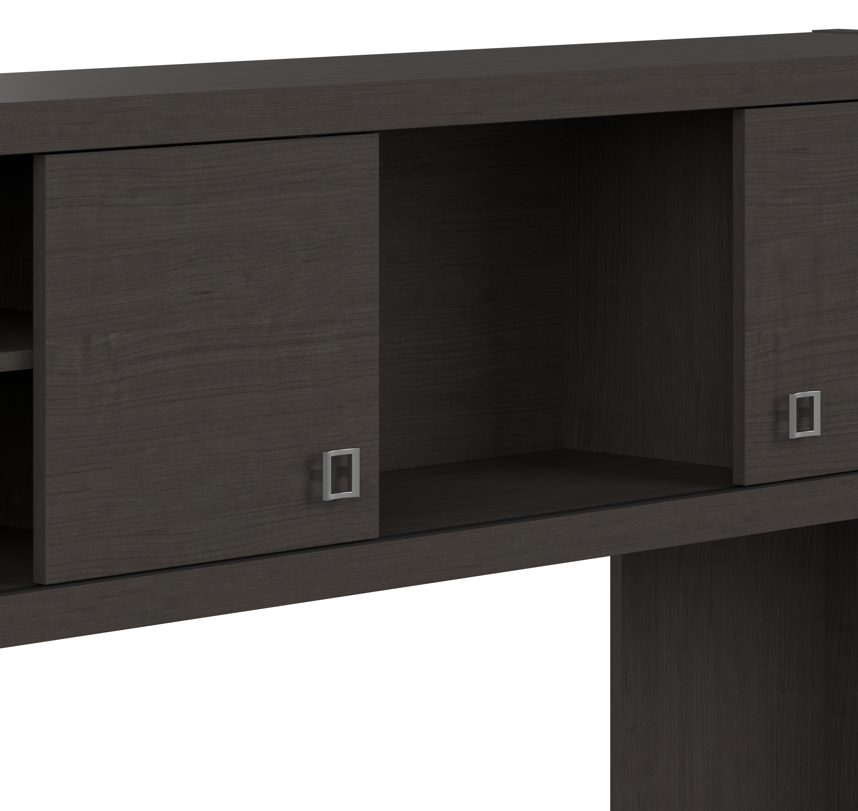 Shop Bush Business Furniture Echo Bow Front Desk, Credenza with Hutch, Bookcase and File Cabinets 09 ECH029CM #color_charcoal maple