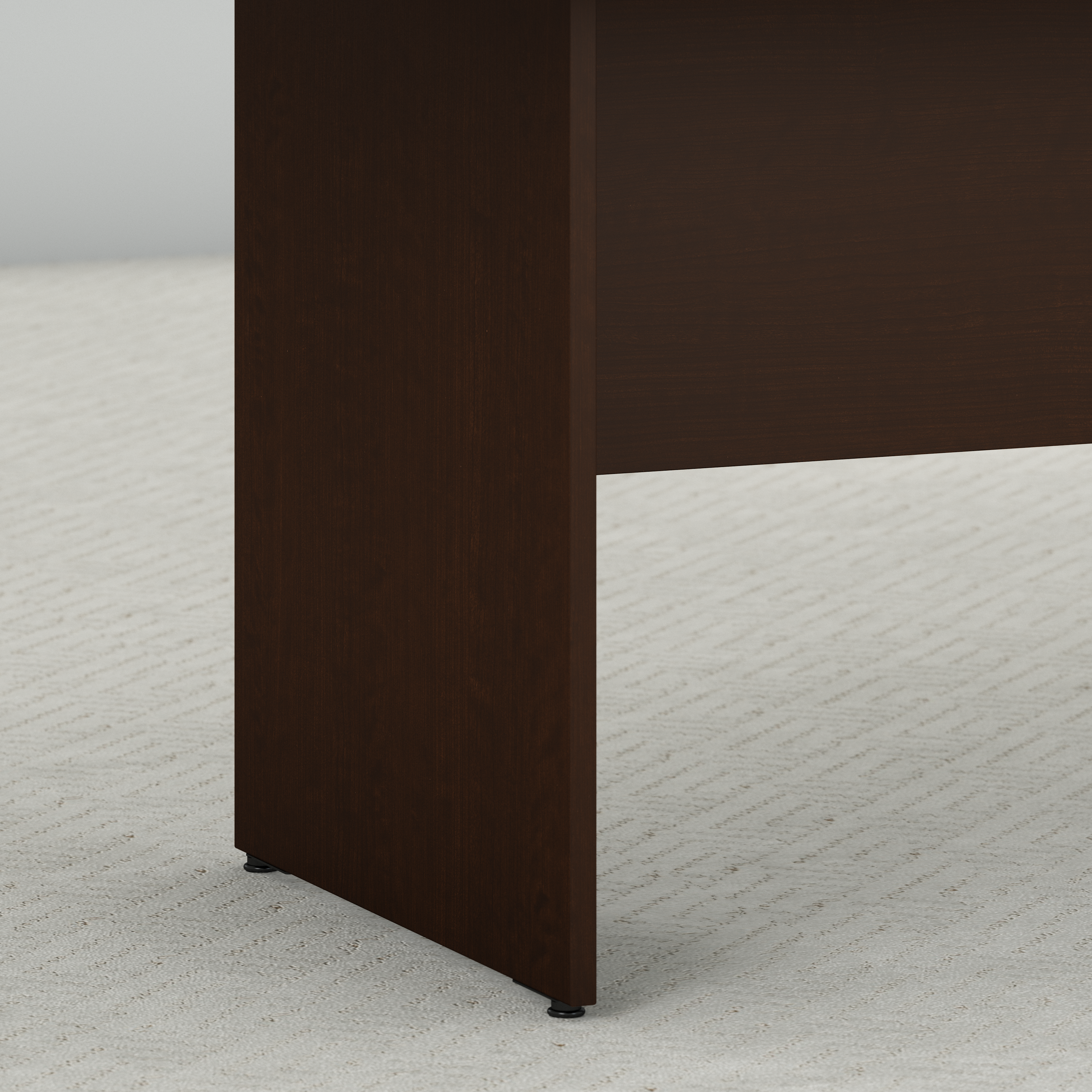 Shop Bush Business Furniture 96W x 42D Boat Shaped Conference Table with Wood Base 08 99TB9642MRK #color_mocha cherry