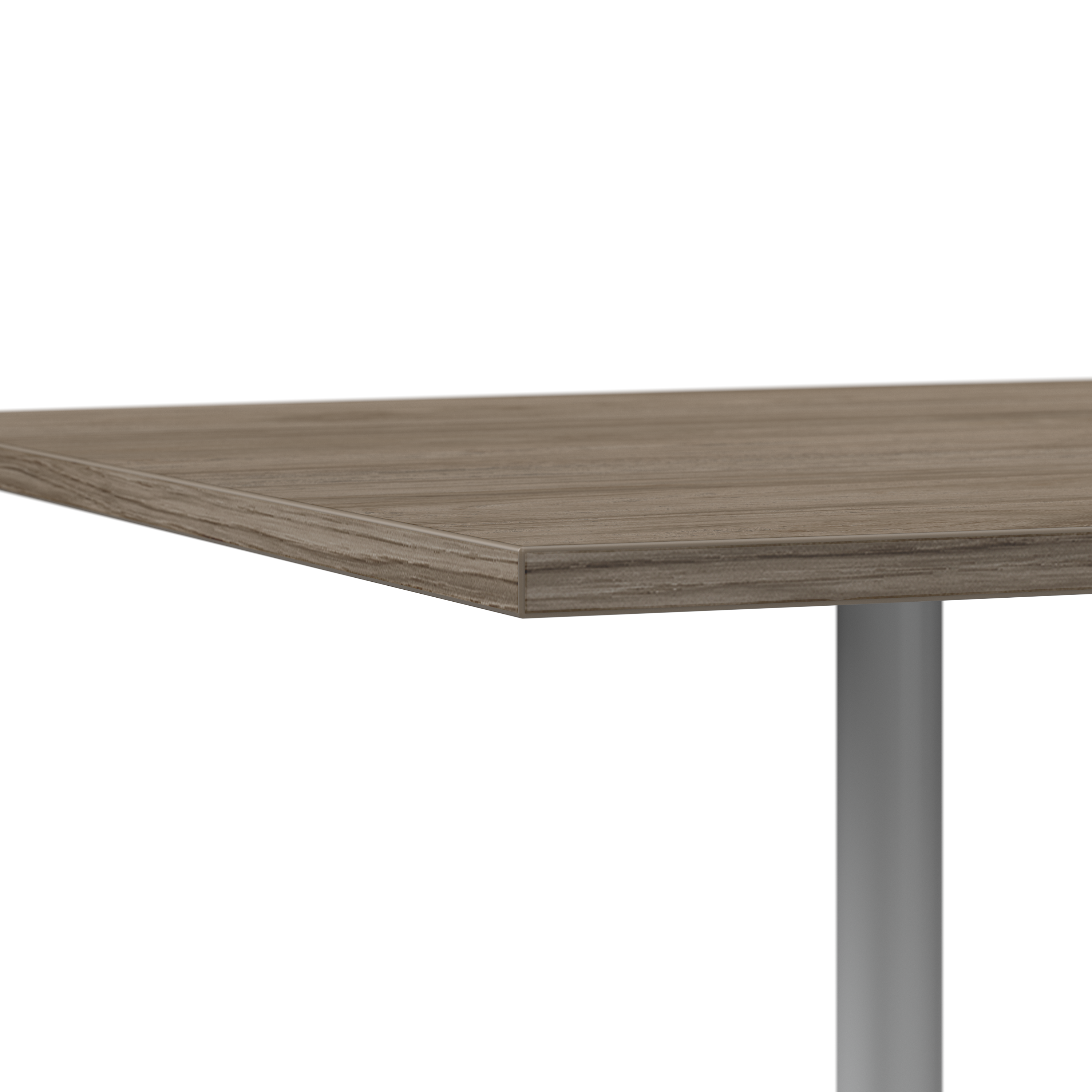 Shop Bush Business Furniture 120W x 48D Boat Shaped Conference Table with Metal Base 08 99TBM120MHSVK #color_modern hickory