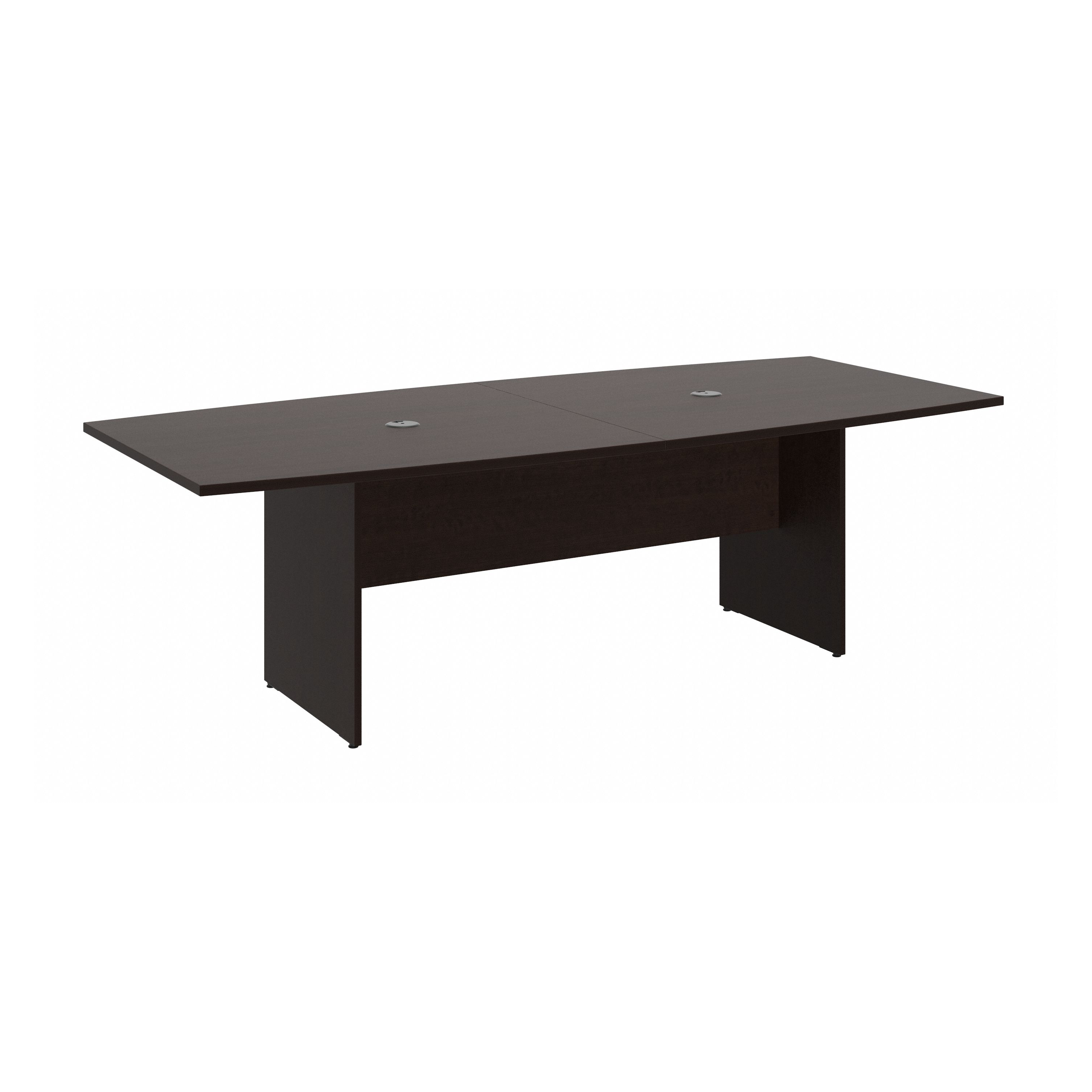 Shop Bush Business Furniture 96W x 42D Boat Shaped Conference Table with Wood Base 02 99TB9642MRK #color_mocha cherry