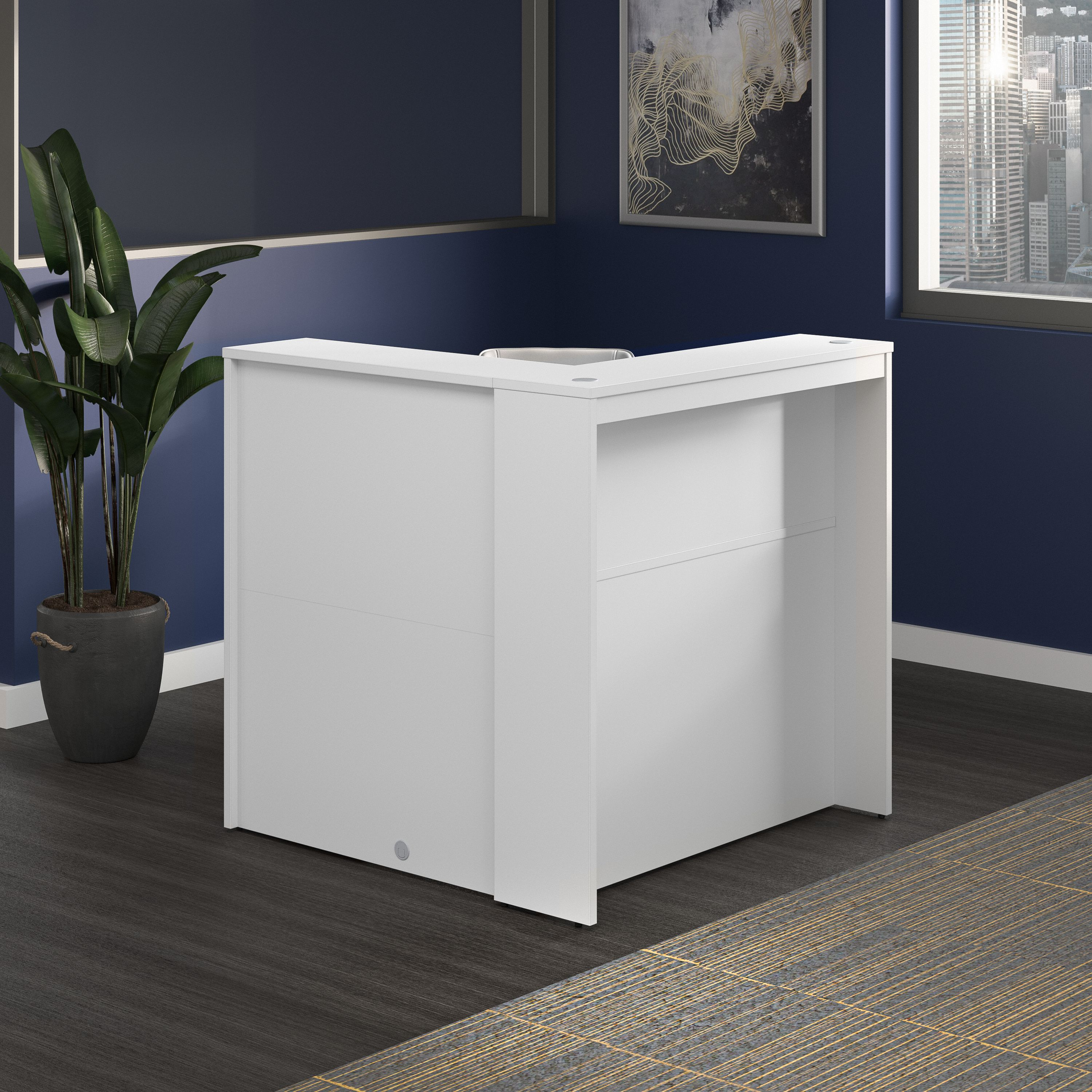 Shop Bush Business Furniture Studio C 48W Reception Desk with Shelves 03 SCD248WHK-Z1 #color_white