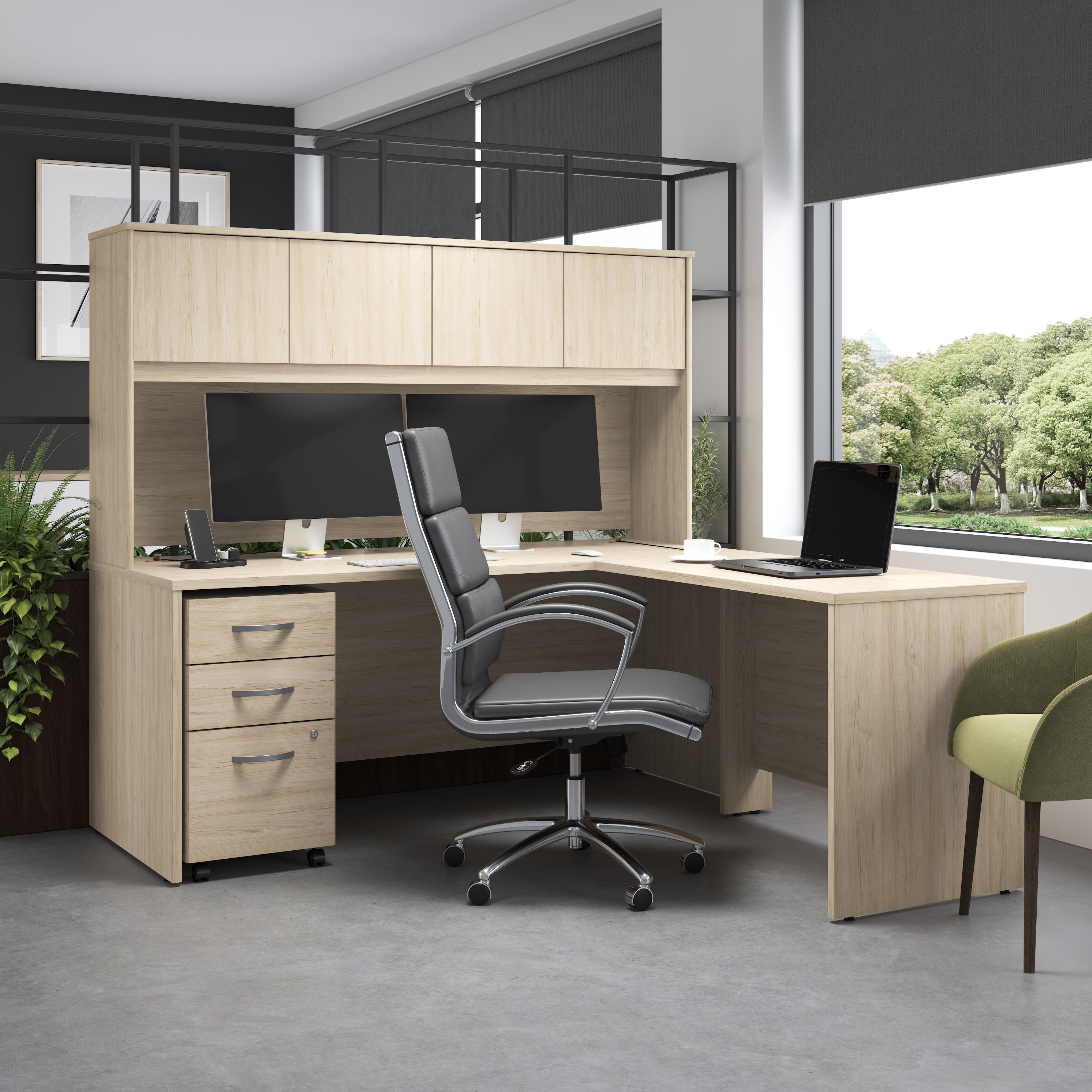 Shop Bush Business Furniture Studio C 3 Drawer Mobile File Cabinet 05 SCF216NESU #color_natural elm