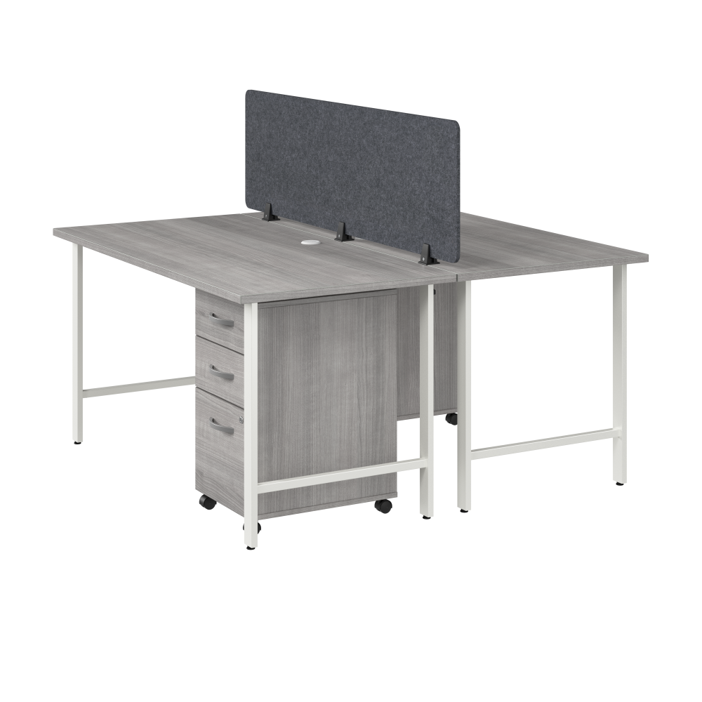 Shop Bush Business Furniture Hustle 2 Person Computer Desk with Mobile File Cabinets 01 HUS014PGSU #color_platinum gray
