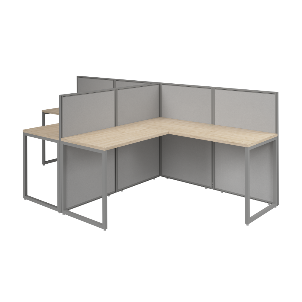 Shop Bush Business Furniture Easy Office 60-inch 2 Person L Shaped Cubicle Desk with Low Panels
